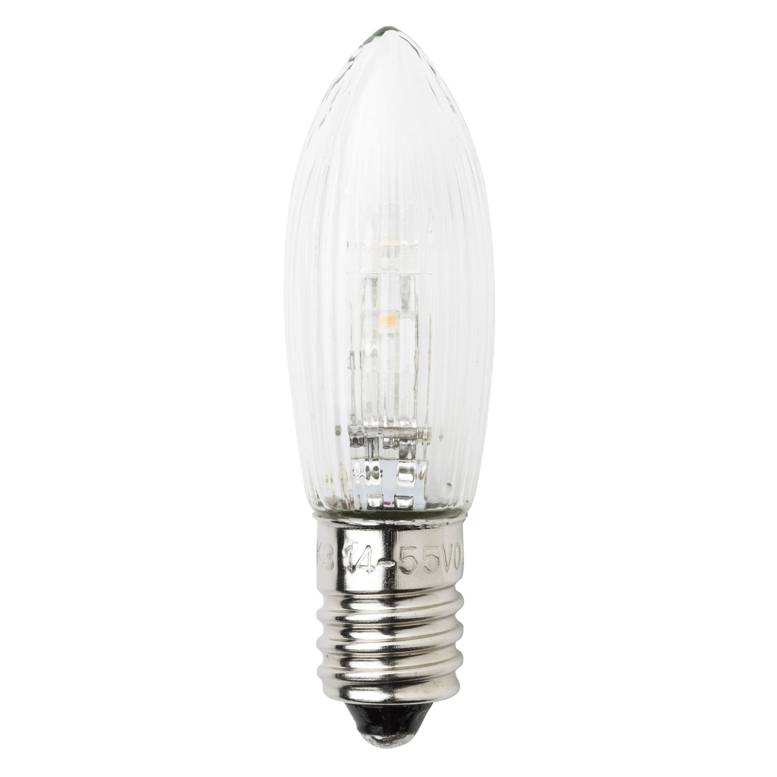 E10-14-55V-led-reservelampen van 0,3W, 3st. kaarsv