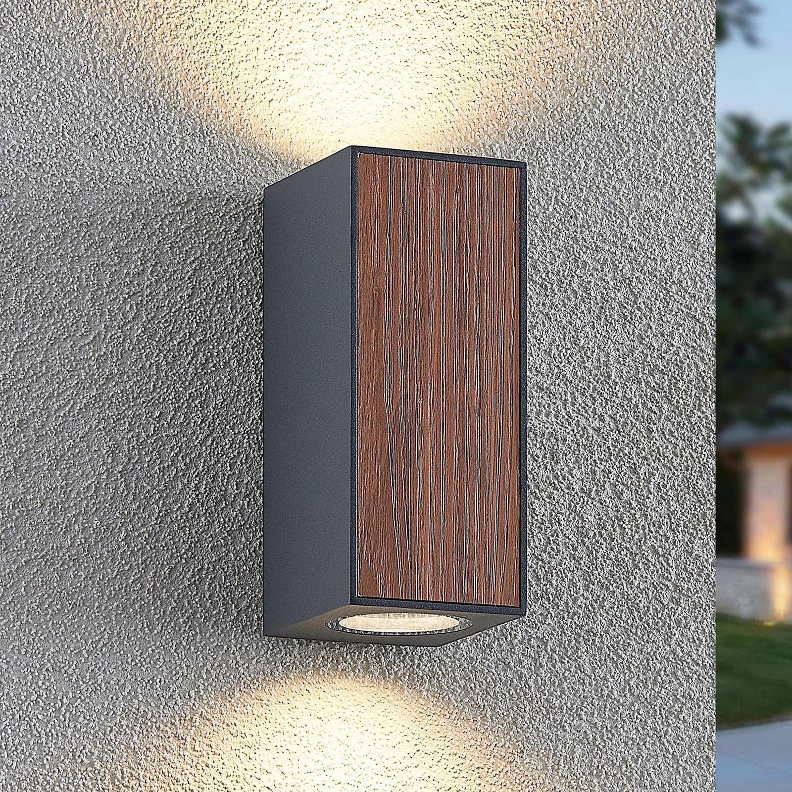 Lucande Cimala outdoor wall lamp 2xGU10, 16.5 cm
