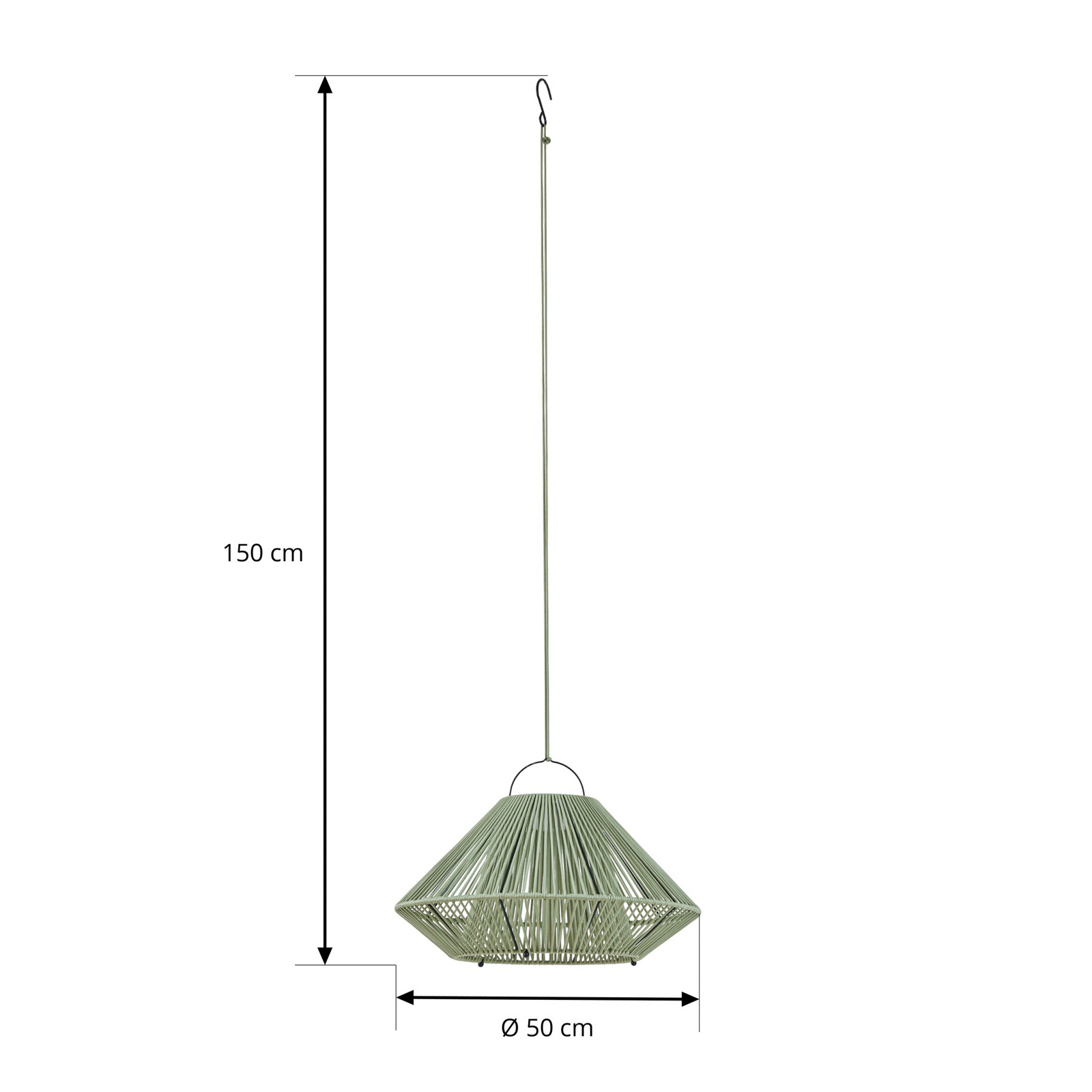 Lindby LED saules enerģijas piekaramā lampa Austas, zaļa, Ø 50 cm, USB, IP54