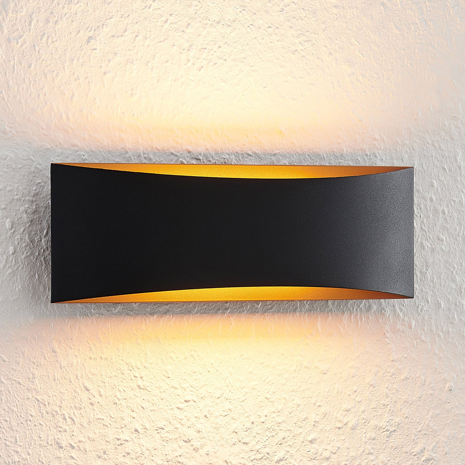 Arcchio Danta LED-Wandlampe, schwarz-gold