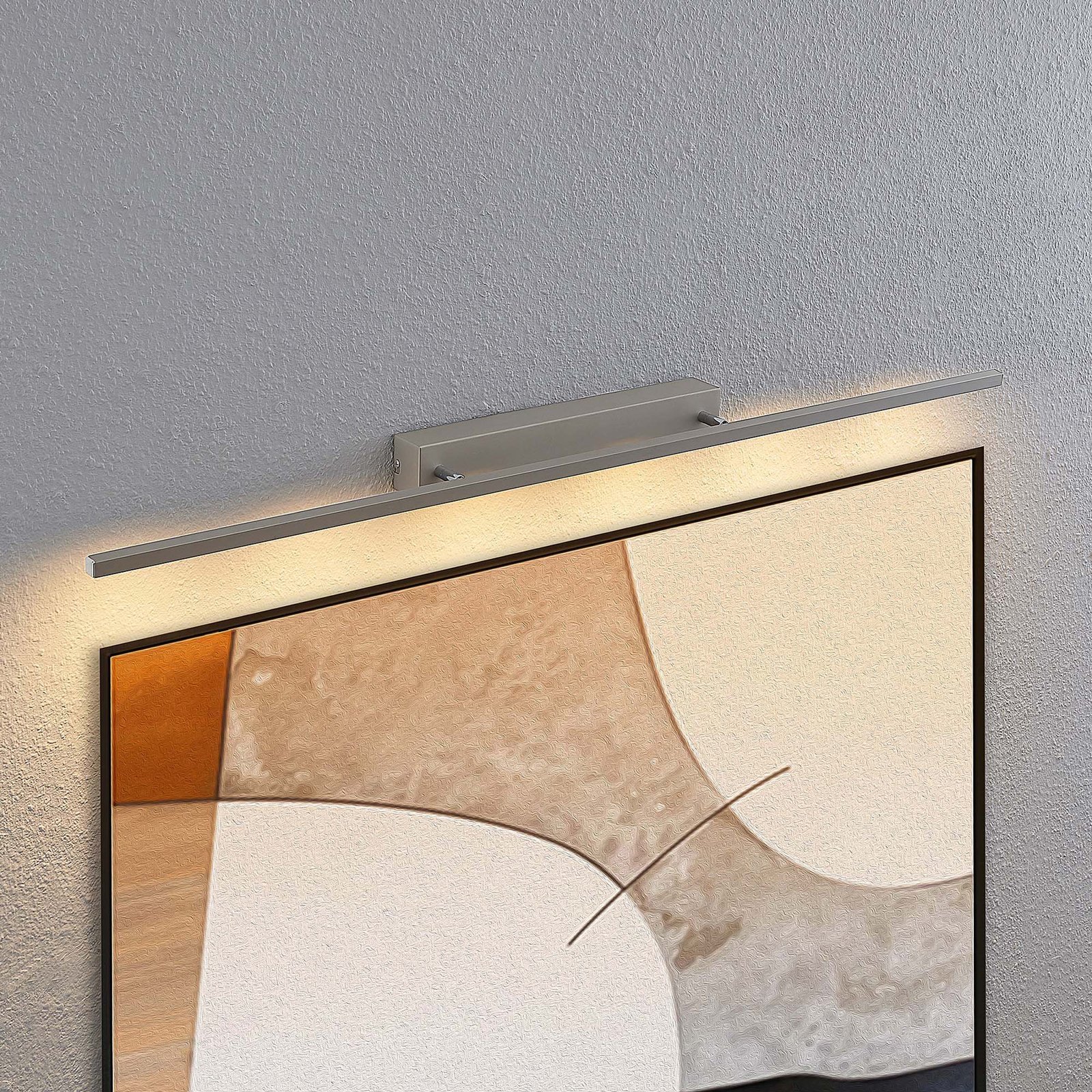 Lucande Alexis LED-bildelampe 118 cm matt nikkel