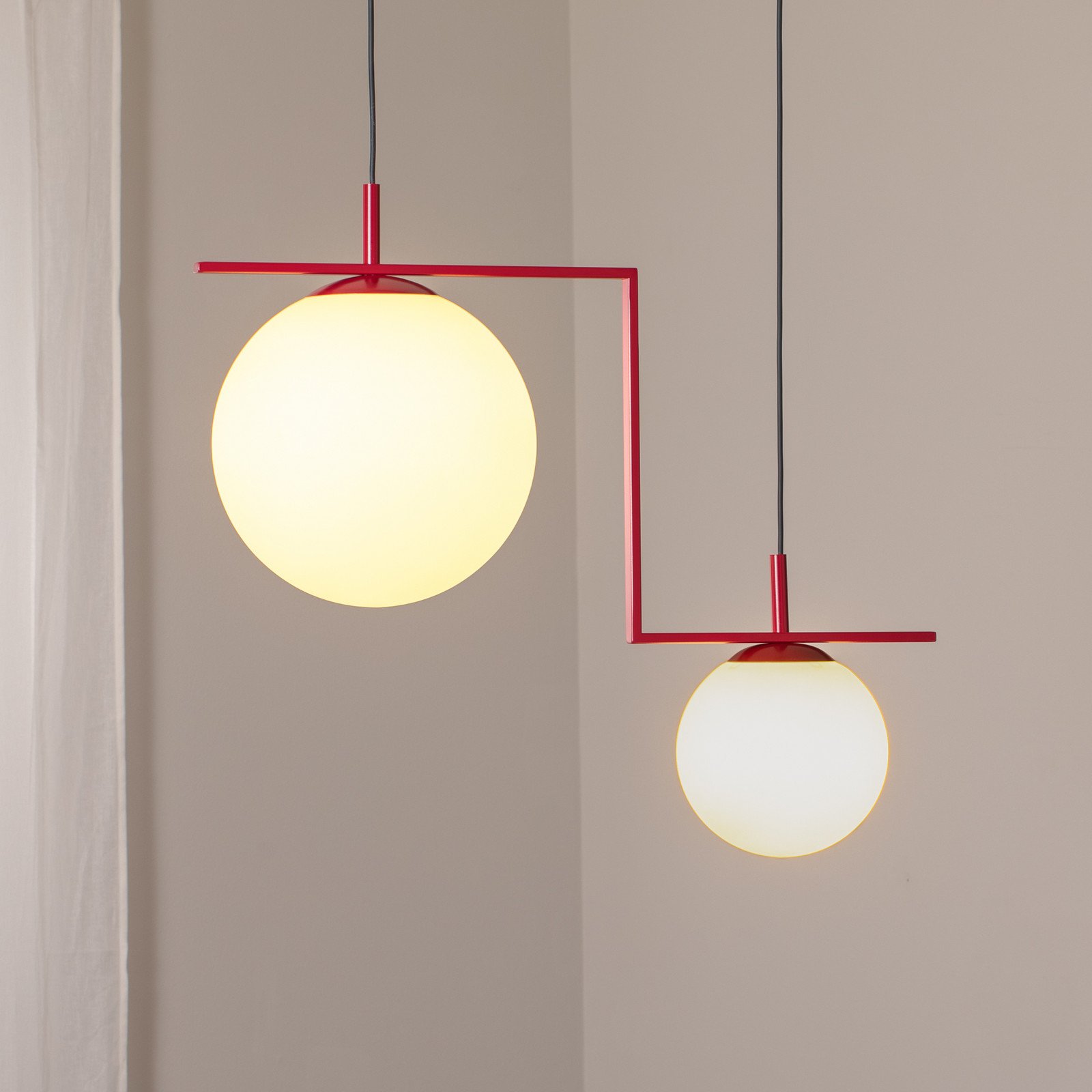 ALDEX Lampă suspendată Zac opal/roșu vin 2 becuri - Camera de zi / sufragerie - Modern - roșu vin opal - Sticlă