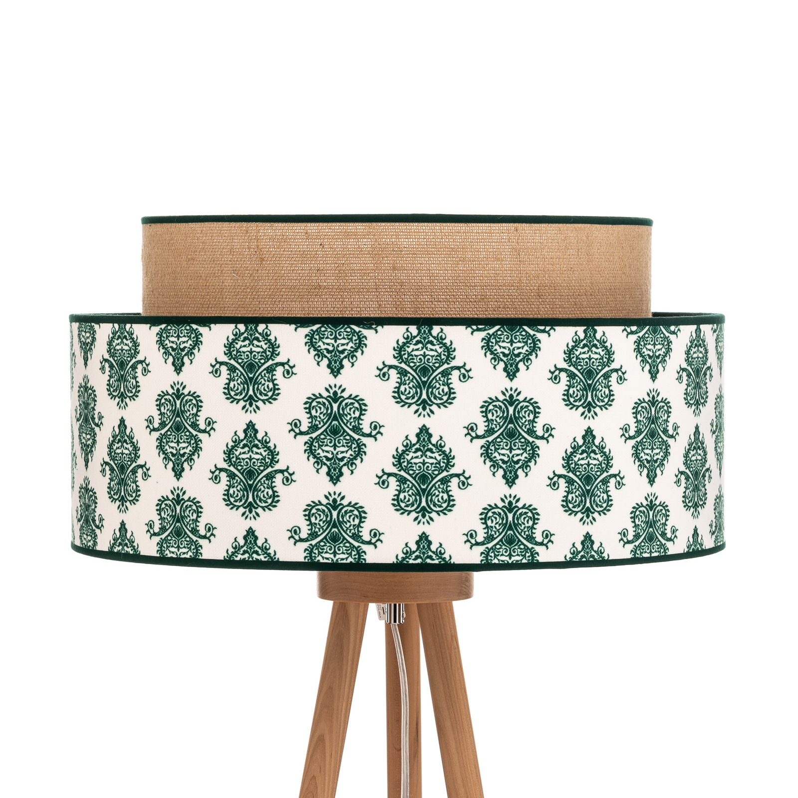 Lampadaire Hampton Boho ornement vert/jute