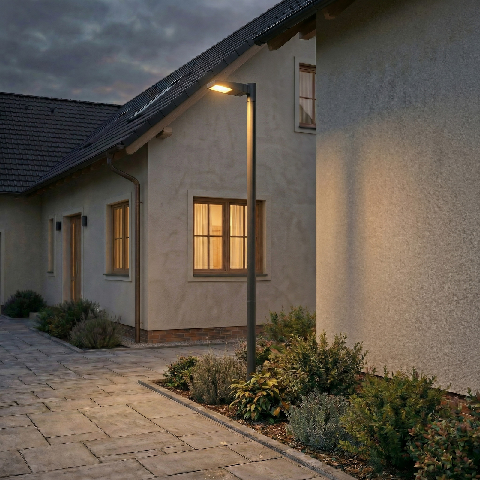 Lámpara exterior LED Arcchio Nefarius, 250 cm, gris oscuro, IP65