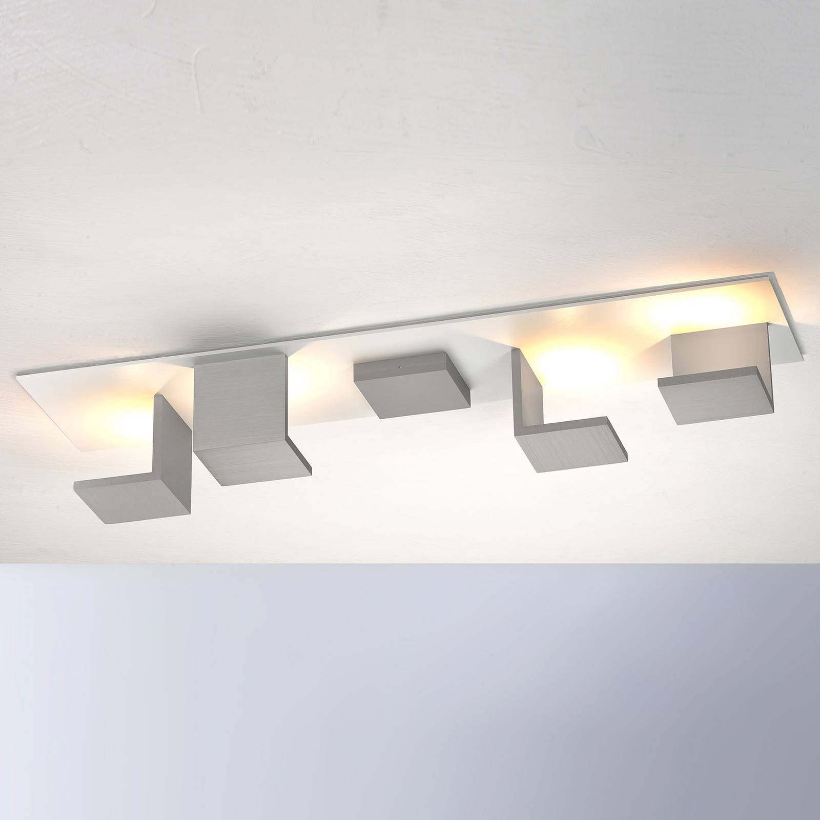 Bopp Reflections LED plafondlamp lang wit/alu