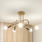 Plafonnier Oxford, doré, à 5 lampes, Ø 47 cm, métal