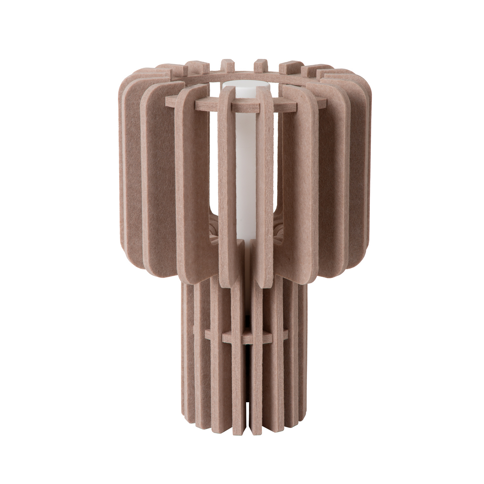 Galda lampa Rollo, pelēkbrūna, augstums 35 cm, filcs/stikls/metāls