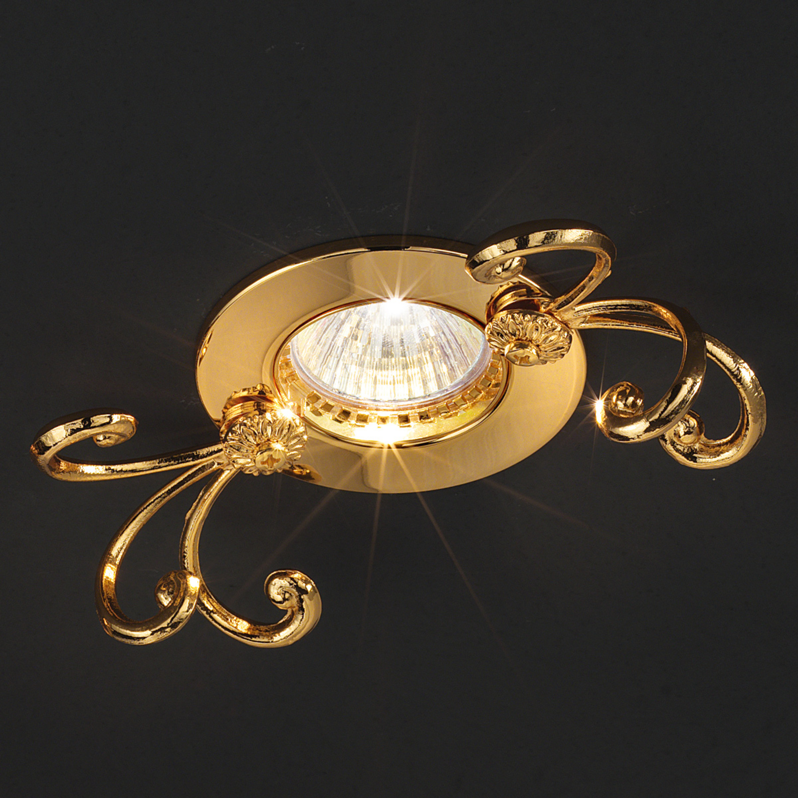 Masiero Holly - gold-plate recessed light made of brass, for Living / Dining Room, brass, GU5.3 / MR16, 35 W, energy efficiency: A++, L: 16 cm, W: 9 cm, H: 5.5 cm