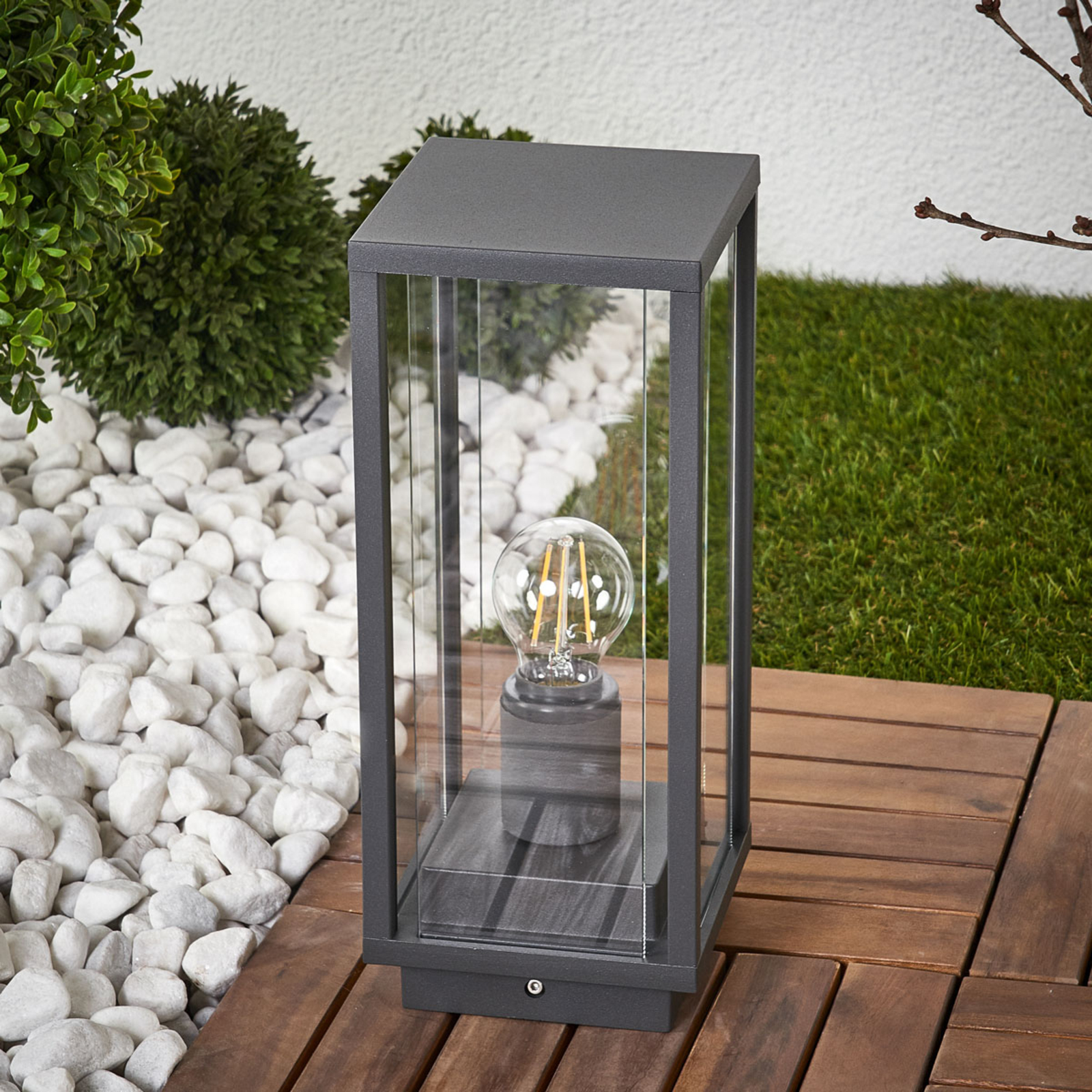 Annalea Lámpara Exterior/Jardín H35 Dark Grey/Clear - Lucande