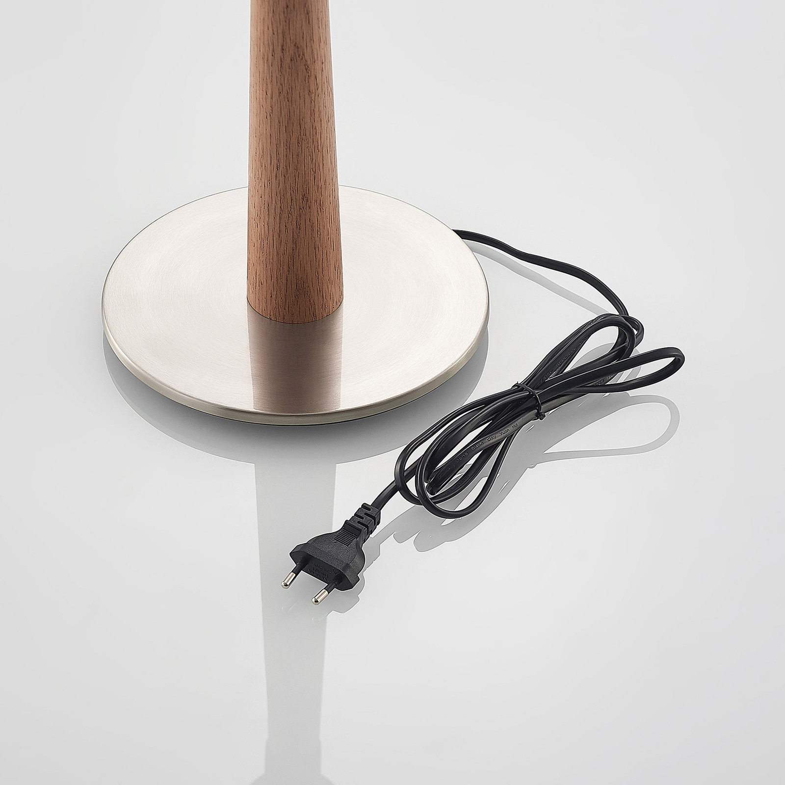 Lucande Heily tafellamp, cilinder, 30 cm, grijs
