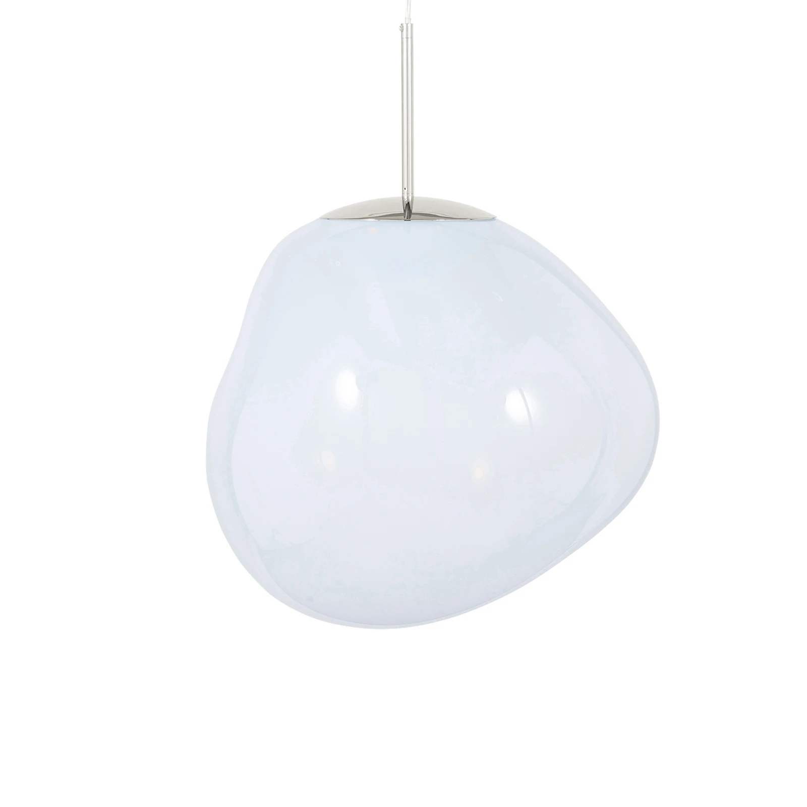 Suspension LED Melt Tom Dixon, Ø 50 cm, opale/argenté