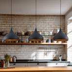 Lindby pendant light SLIPP, black, aluminium, 133 cm, 3-bulb.