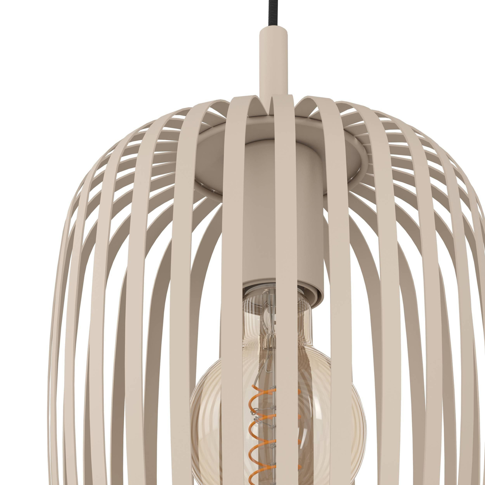 Romazzina pendant light, Ø 46 cm, sand-coloured, 3-bulb, steel