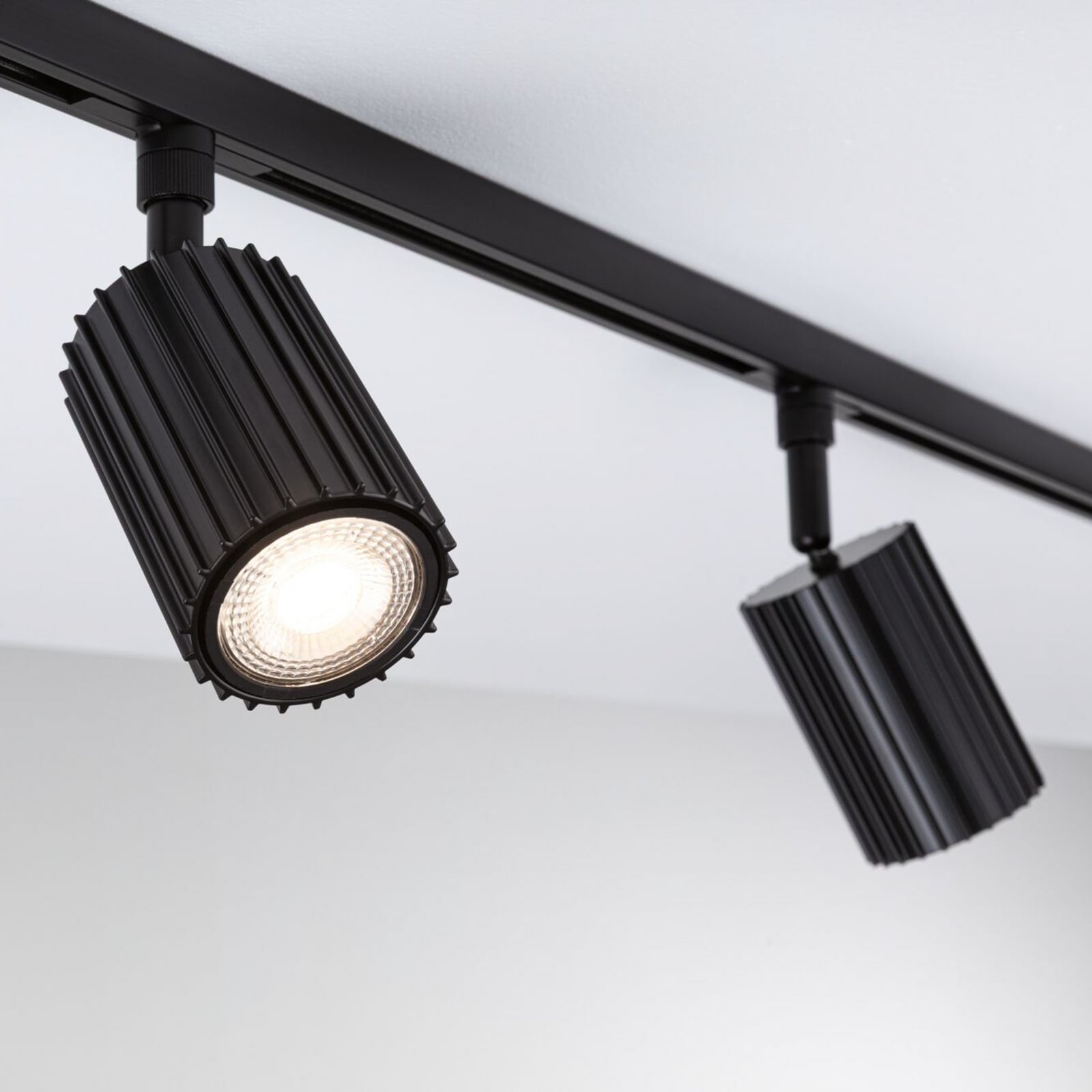 Paulmann URail tirni reflektor Lirena, črn, Ø 6 cm, GU10