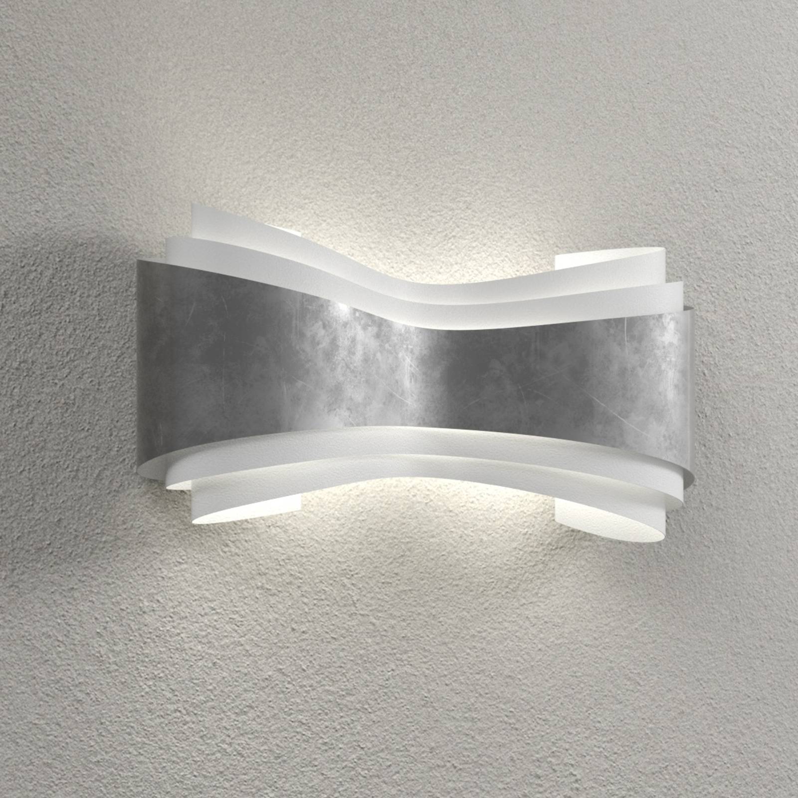 Ionica - LED wandlamp met bladzilver