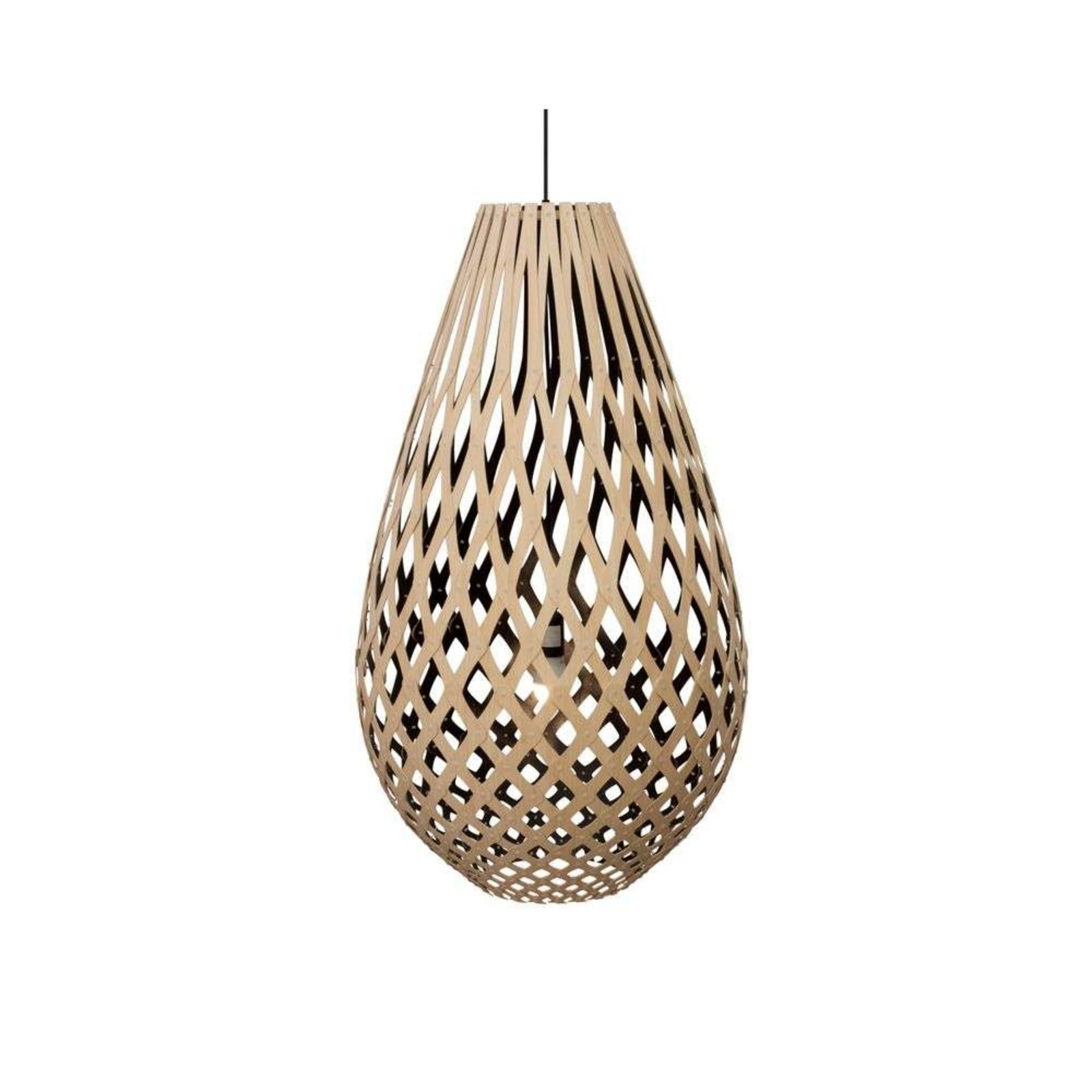 Koura Lampada a Sospensione H100 Nero 1 Lato - David Trubridge