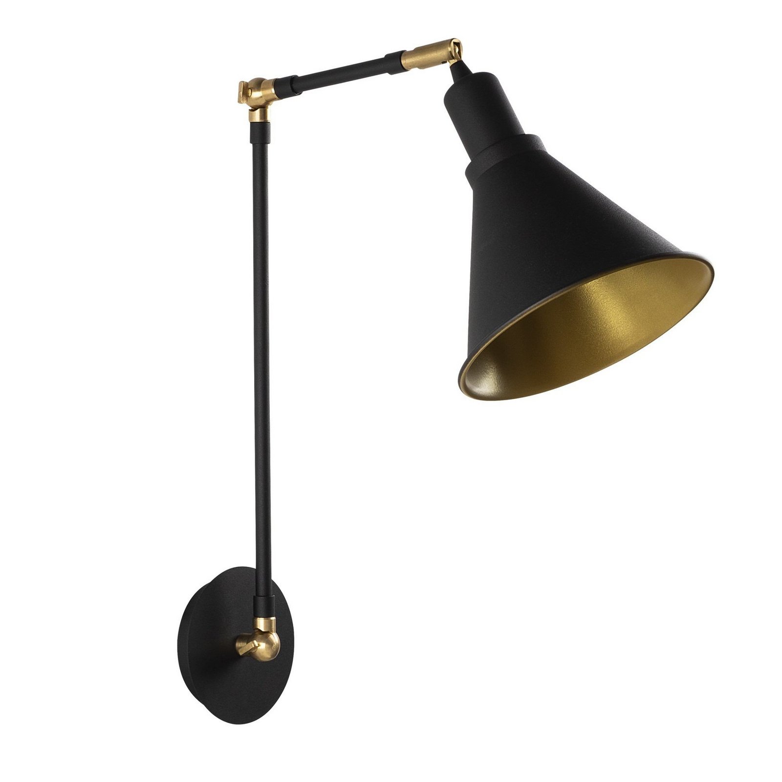 Wandlamp Berceste 7956, zwart/goud, hoogte 56 cm