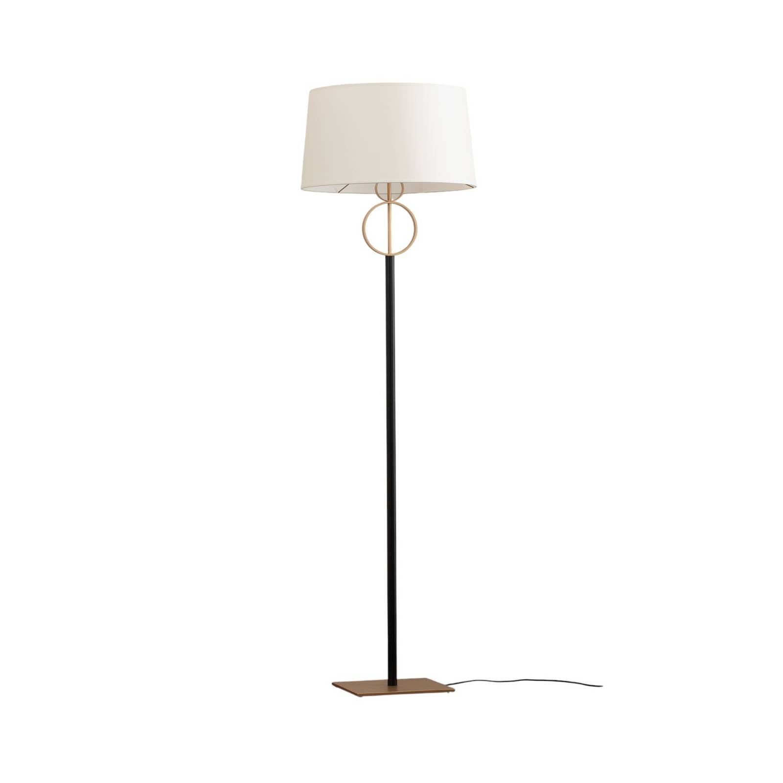 Stehleuchte Priam, schwarz/gold, Stahl, Höhe 156 cm