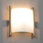 Lindby Filippa wall light, 20 cm, nickel, glass, E27