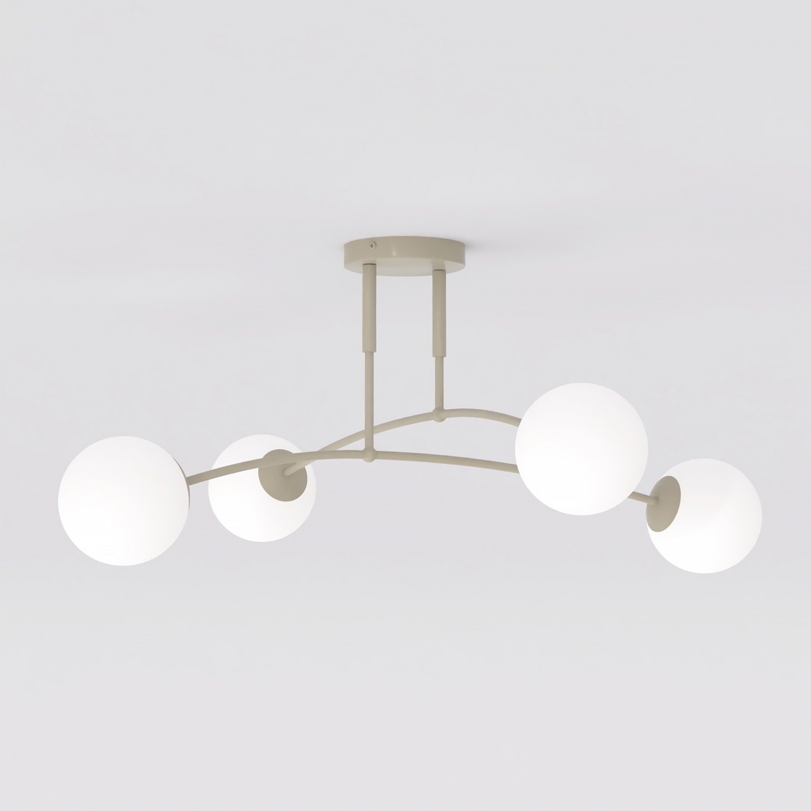 Pregos ceiling light, beige, Ø 60 cm, 4-bulb, metal/glass Pregos ceiling light, beige, Ø 60 cm, 4-bulb, metal/glass