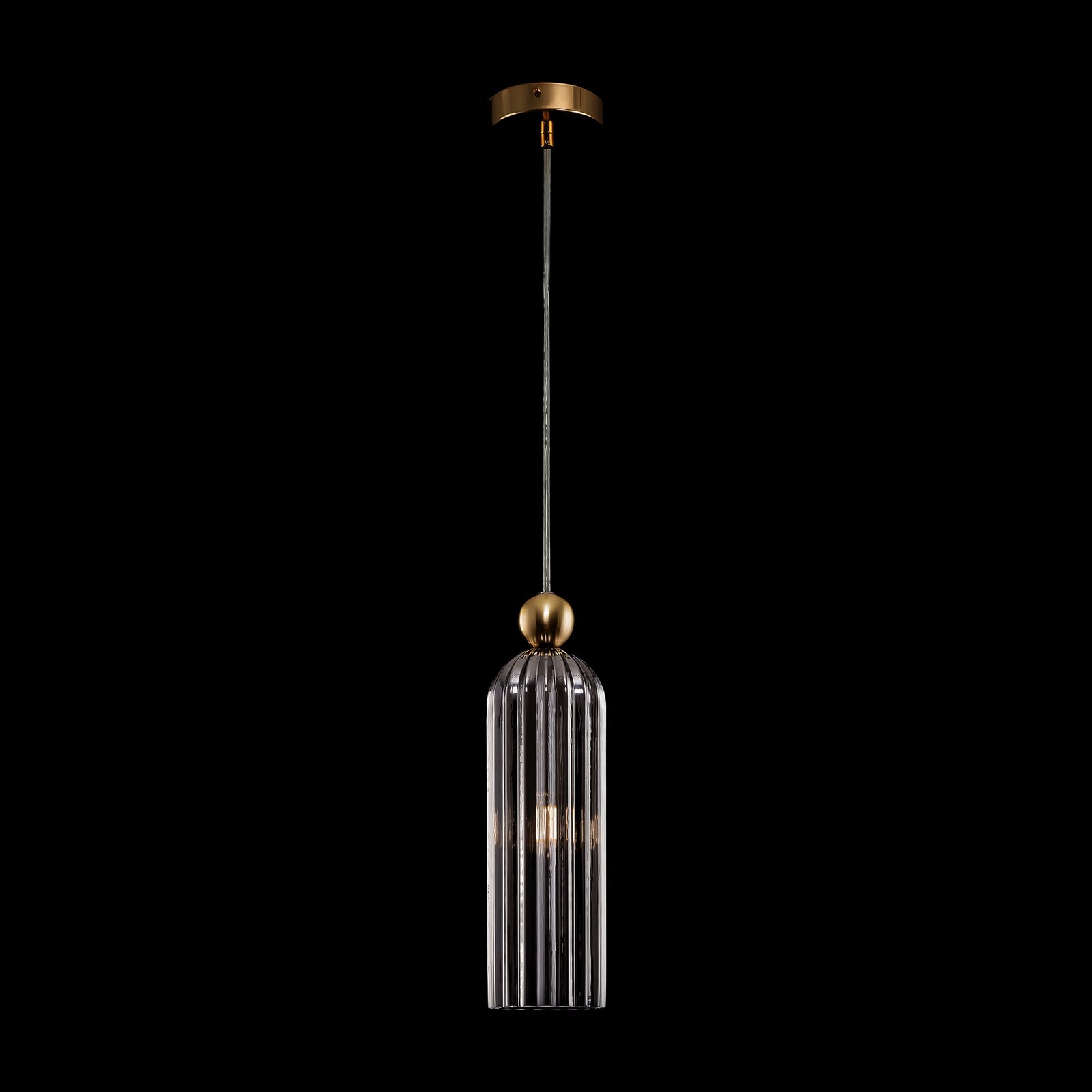Maytoni Antic pendant light, grey glass lampshade
