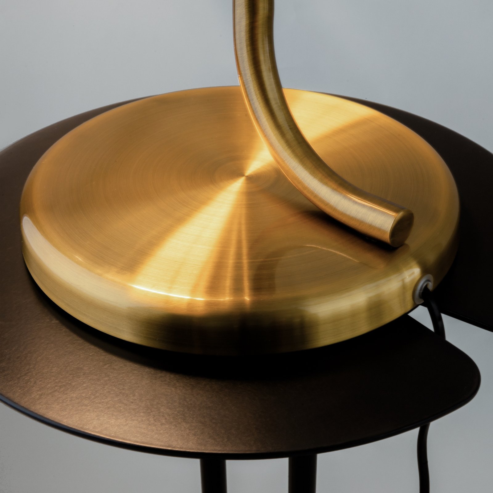 Maytoni Lampa stołowa LED Cabaret, mosiądz/przezroczysta, wysokość 48,5 cm