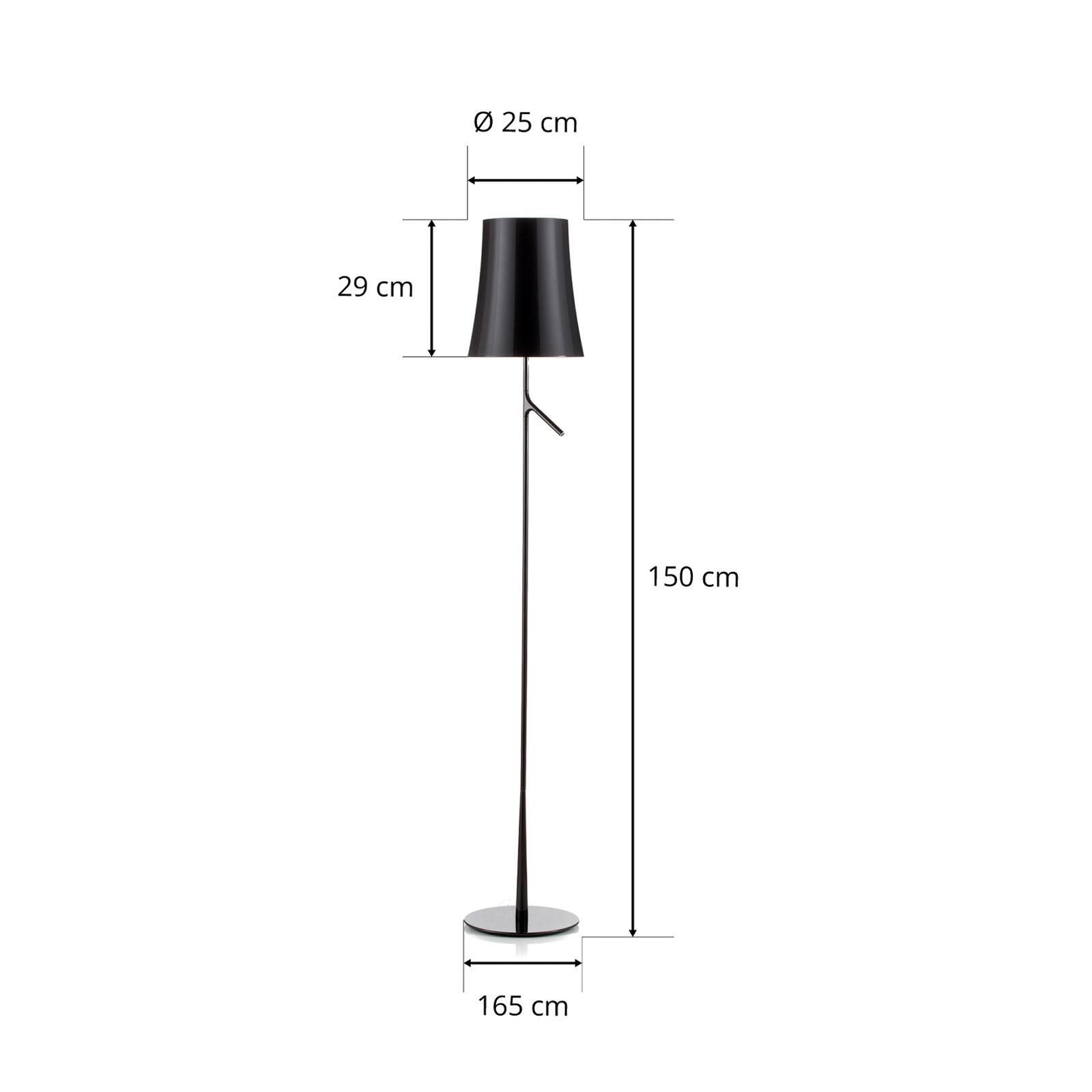 Foscarini Birdie LED Lettura Stehleuchte graphit