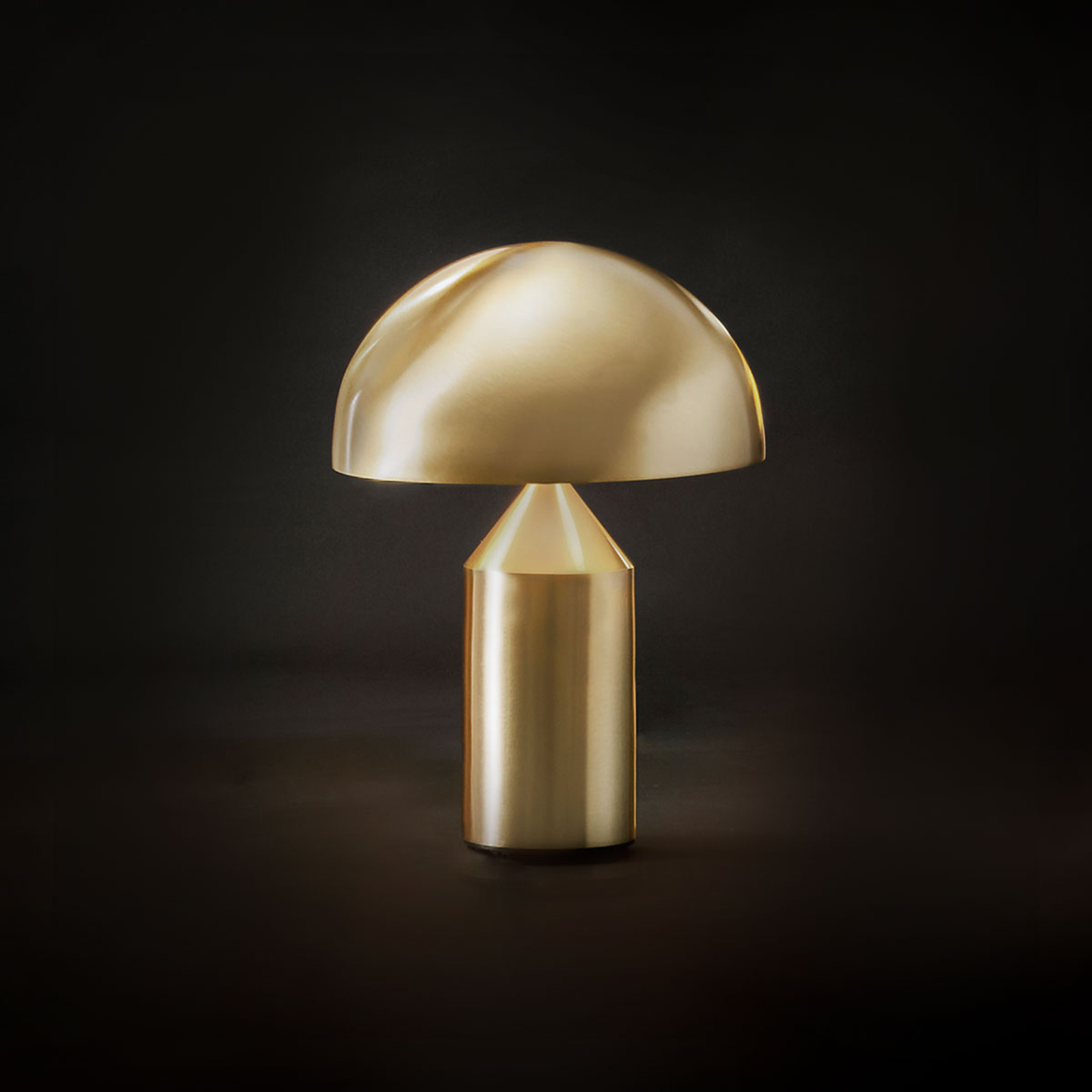 Oluce Atollo lampa stołowa aluminium Ø25cm złota