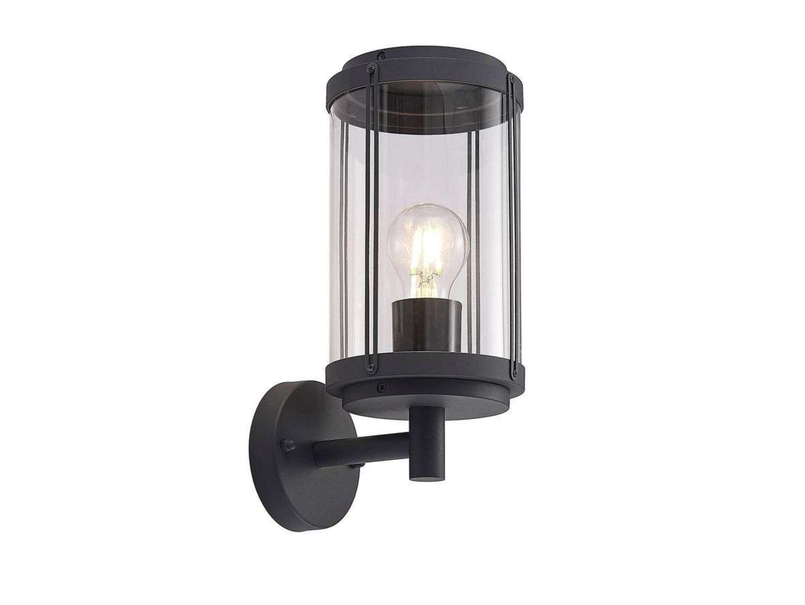 Ojali Outdoor Wall Lamp Dark Grey/Clear - Lindby