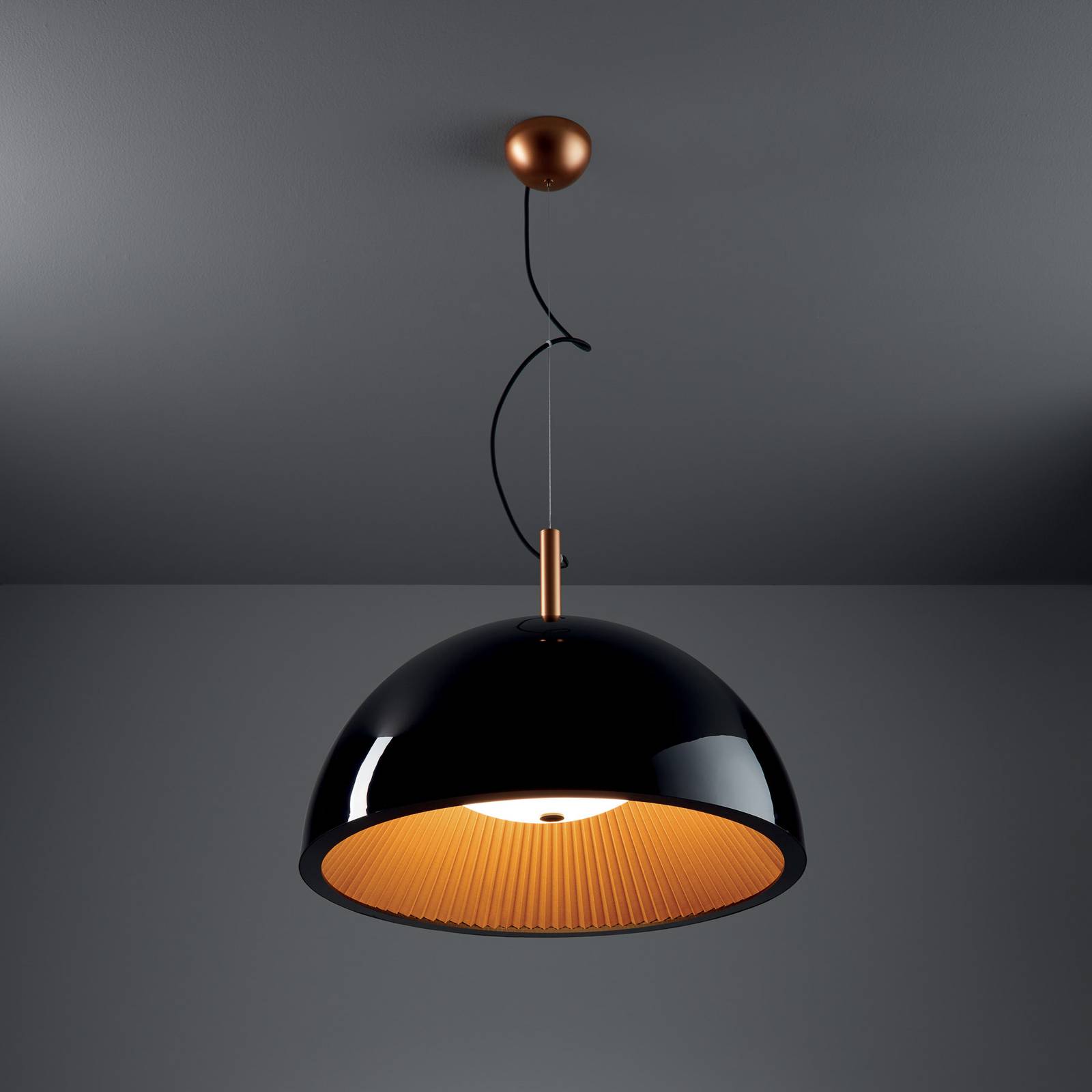 Image of LEDS-C4 Grok Umbrella lampada a sospensione nera Ø 60 cm