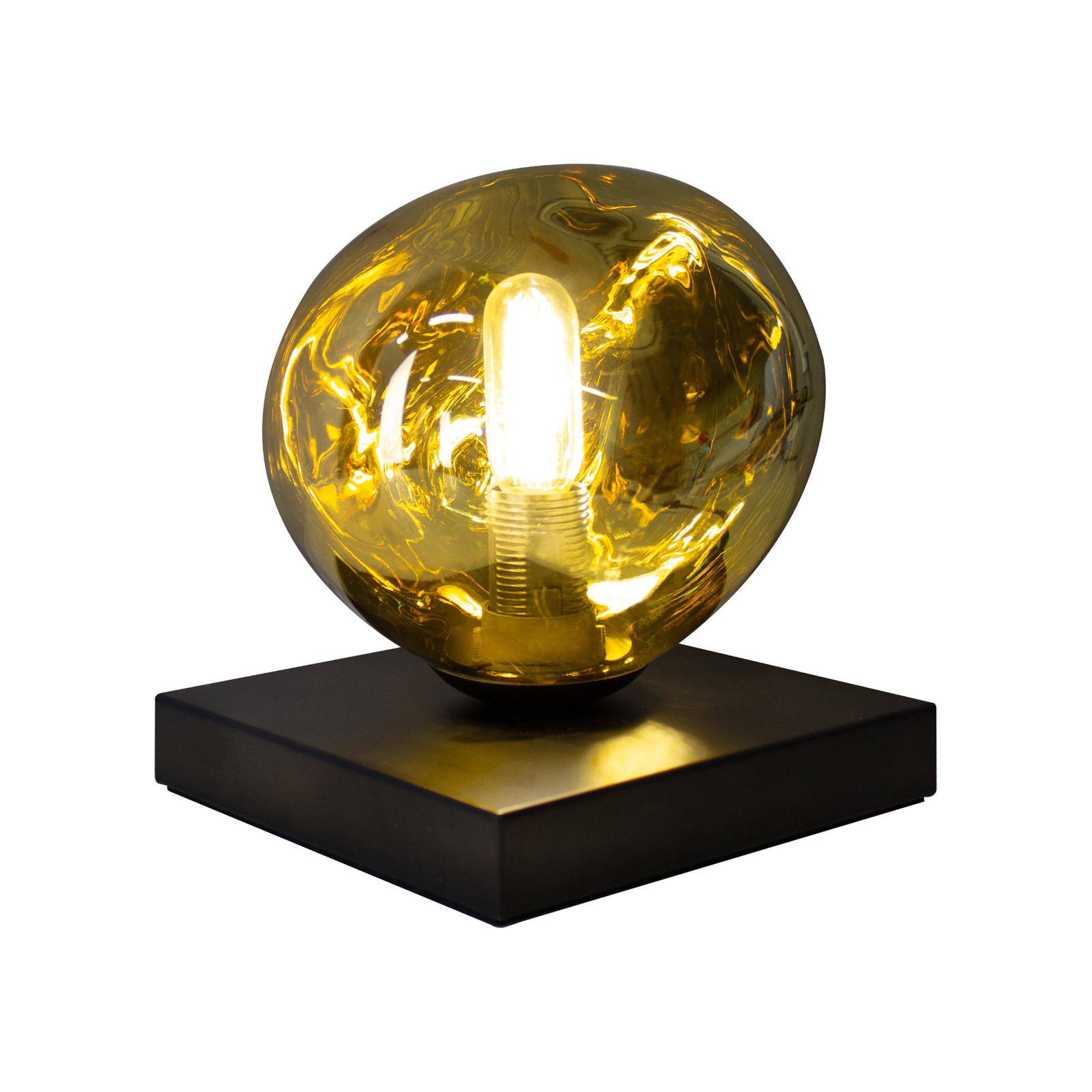 Canopus table lamp, gold-coloured, Ø 15 cm, glass, 1 x E14