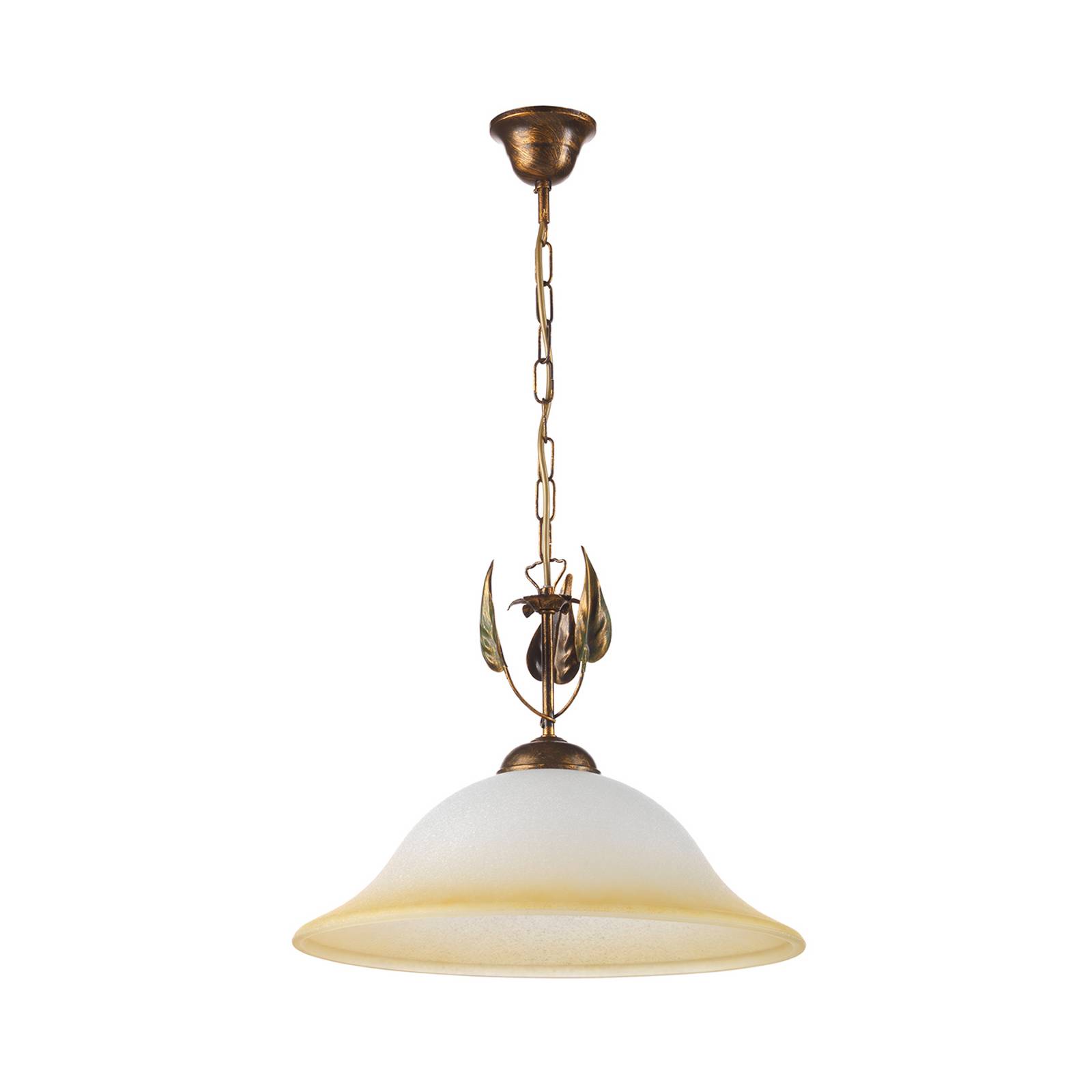 Hängeleuchte Mira, creme/bronze, Glas, Ø 40 cm, E27