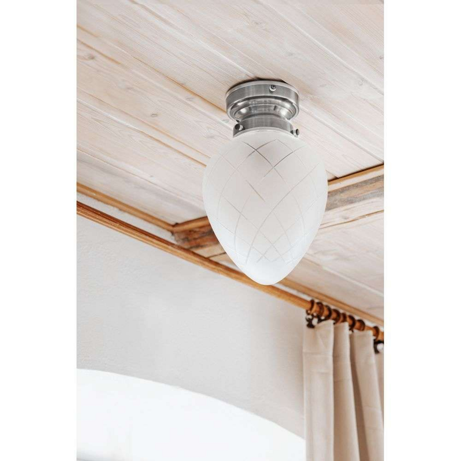 Juni Ceiling Lamp IP44 Antique Steel/Clear - Globen Lighting