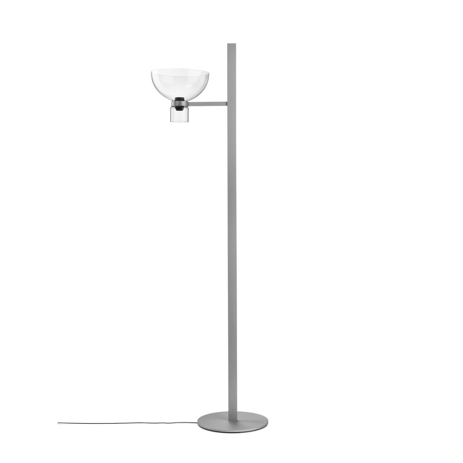 LED stojacia lampa Flos Nocturne F1 Bowl, strieborná, výška 206 cm