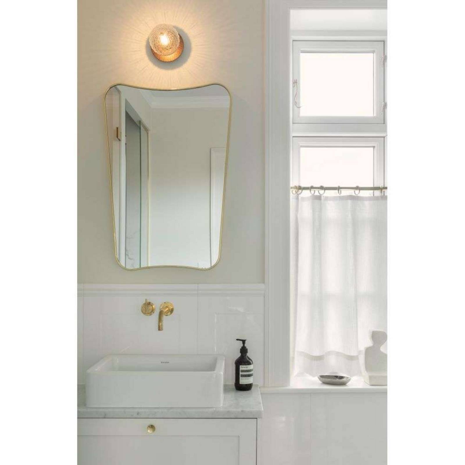 Nuura Wandleuchte Liila 1, Ø 14 cm, IP44, bronze/klar günstig online kaufen