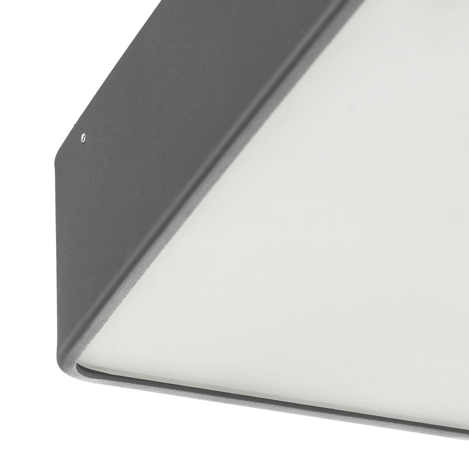 Taklampe Oro i stål og glass, grå, 25 cm