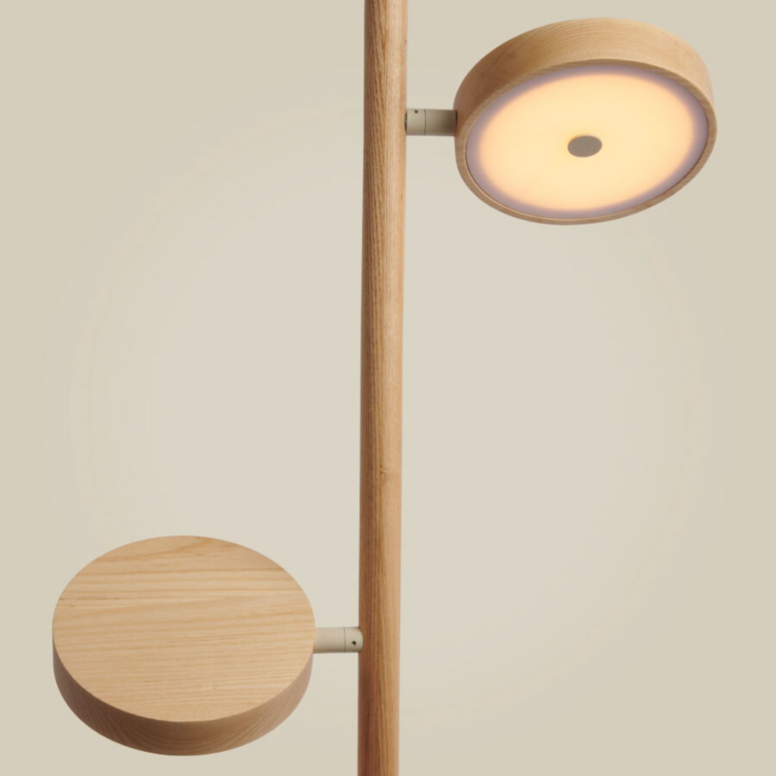 GOOD & MOJO LED-põrandalamp Okinawa, 2-osaline, naturaalne, 146 cm, puit