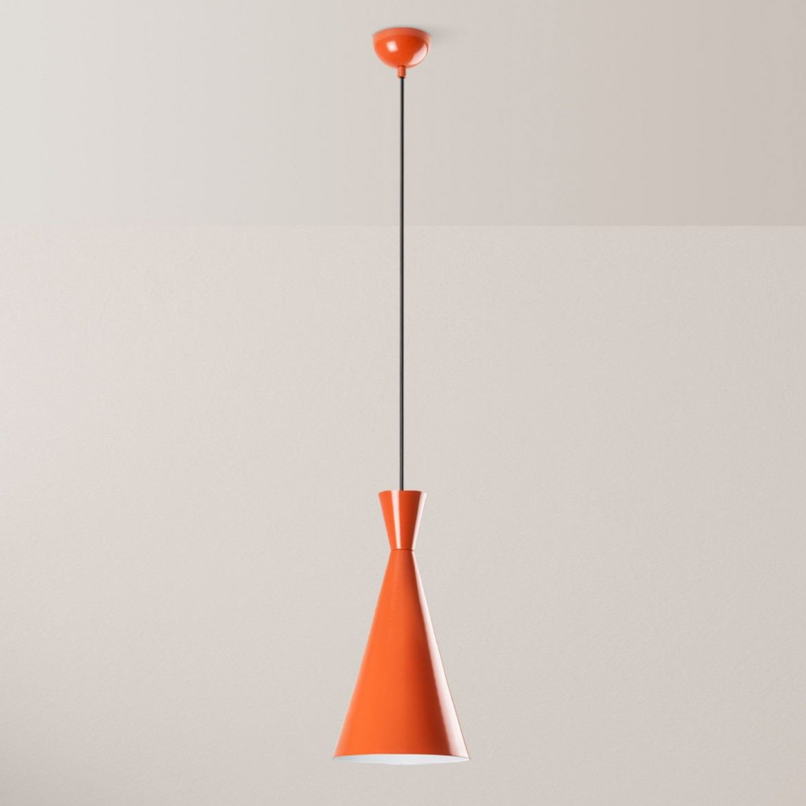 Tom pendant light, orange, metal, Ø 19 cm, E27