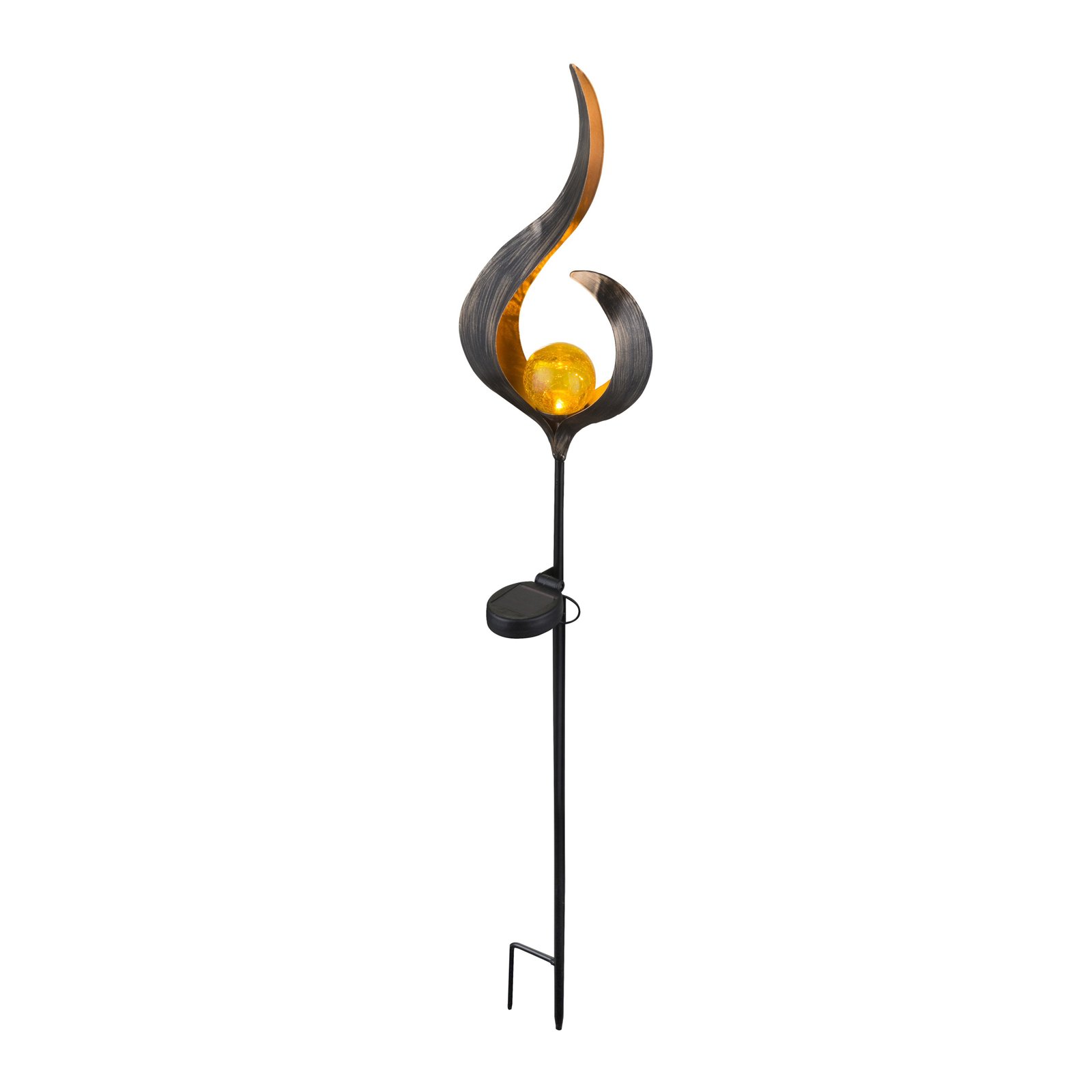 Lámpara LED solar 33465, pincho de suelo, color bronce, metal, cristal