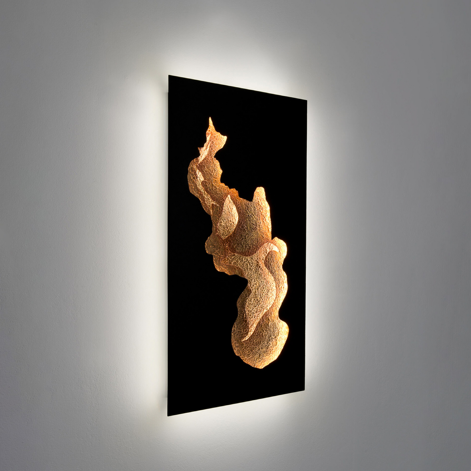 Applique a LED FIROVENTO, nero/oro, 80 x 45 cm, metallo, dimmerabile