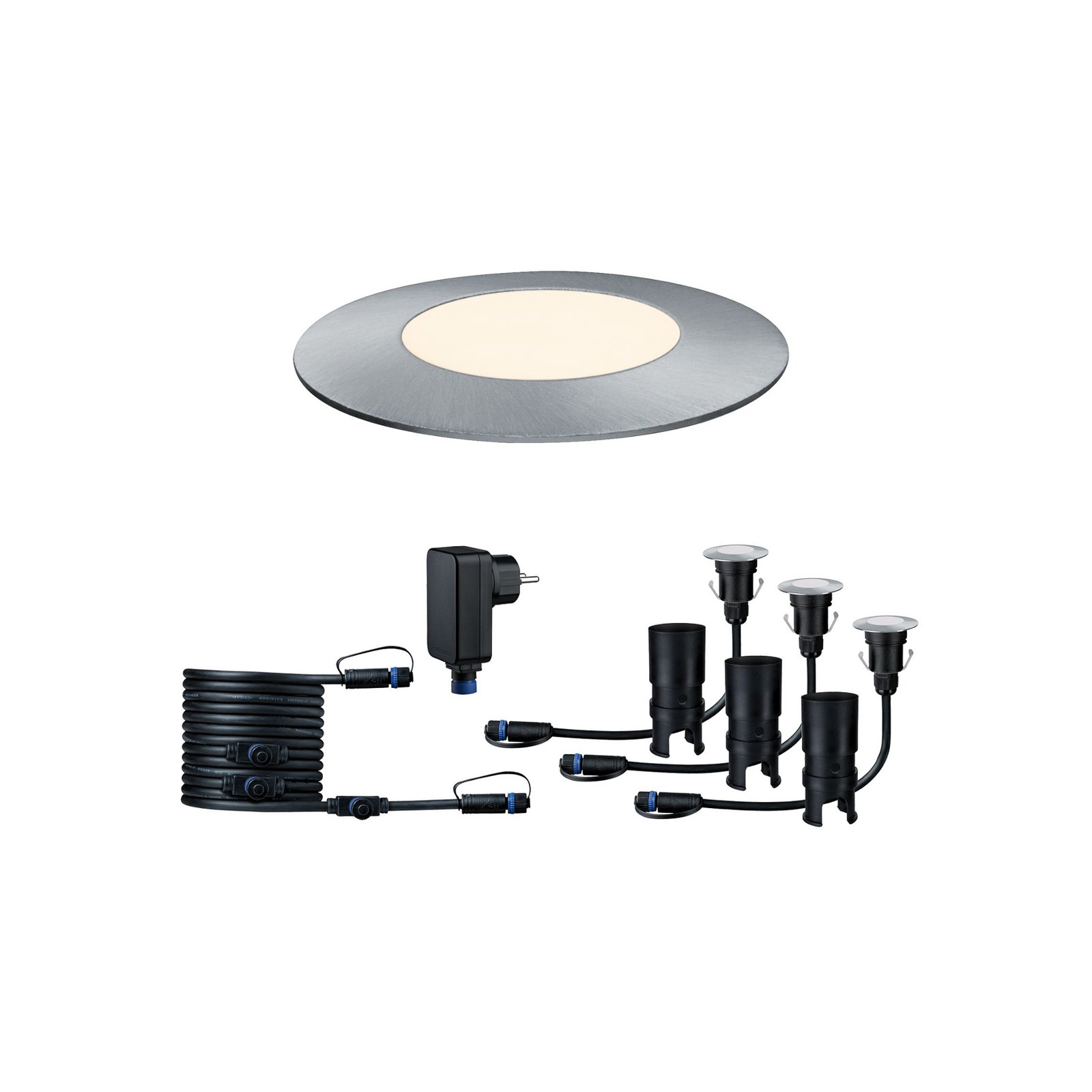 Plug & Shine 3 LED Zapustené Podlahové Svetlo Floor Mini IP67 Silver - Paulmann