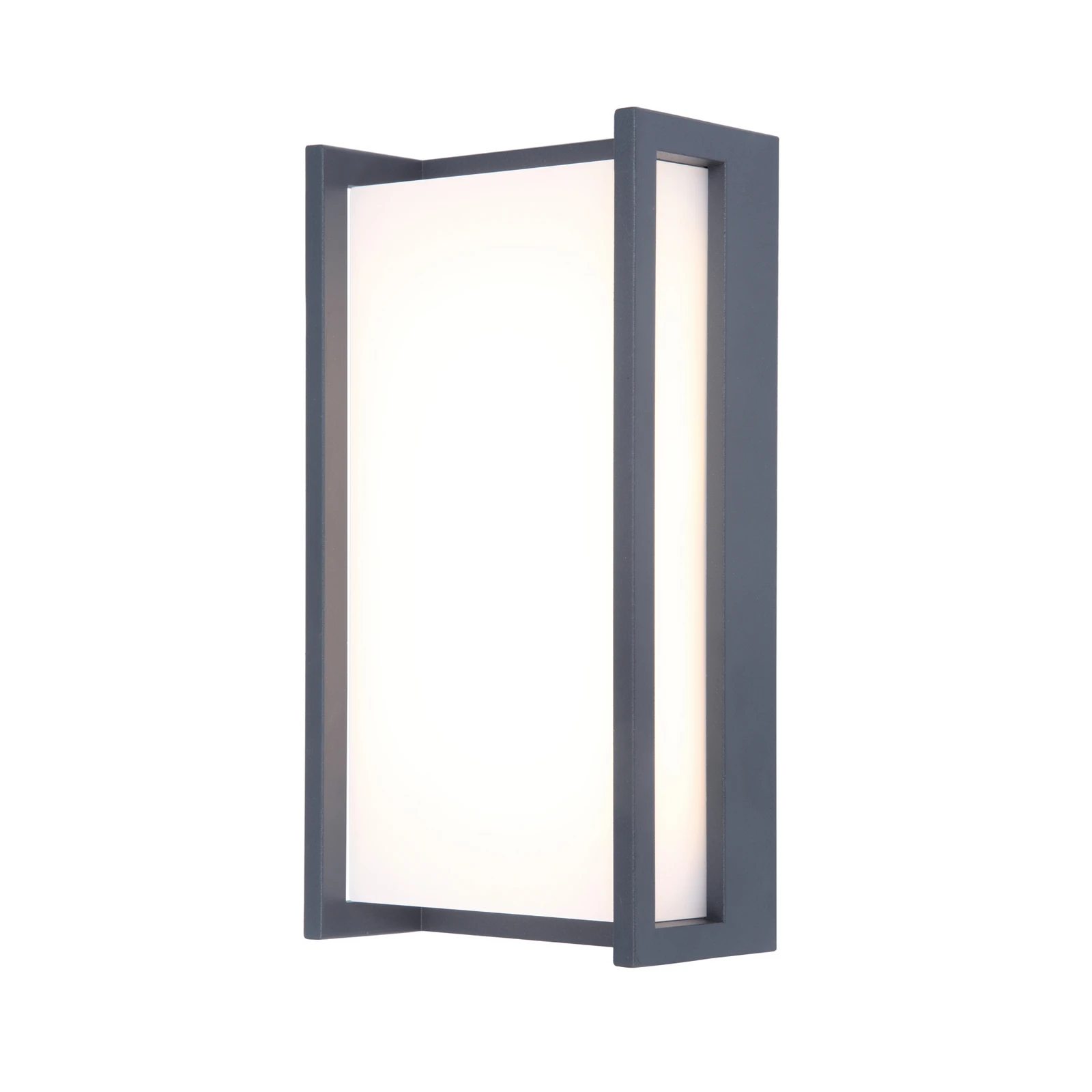 LED lauko sieninis šviestuvas „QUBO“, tamsiai pilkos spalvos, aukštis 22 cm,