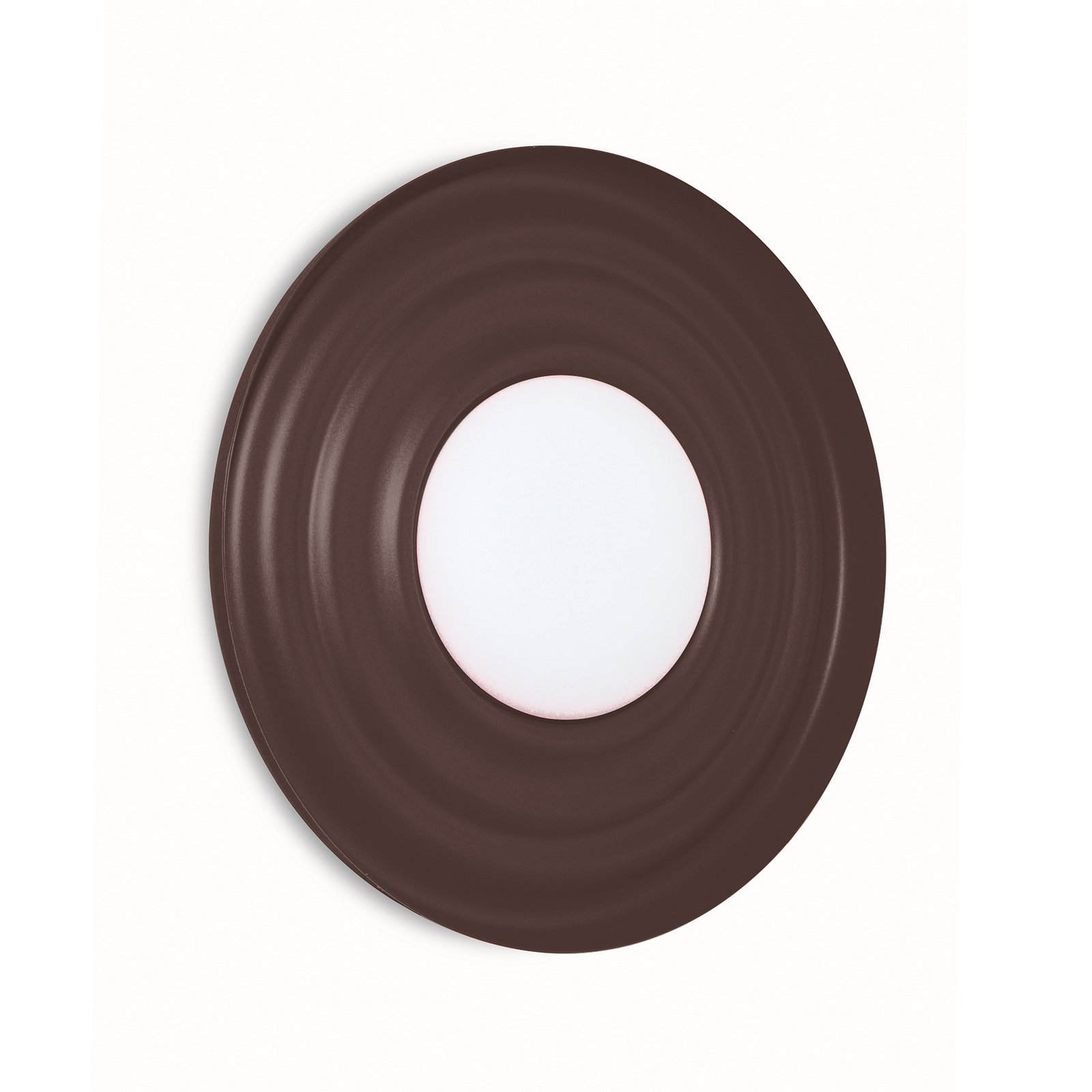 Lindby LED wall light Waves, metal, brown, round, Ø 43 cm