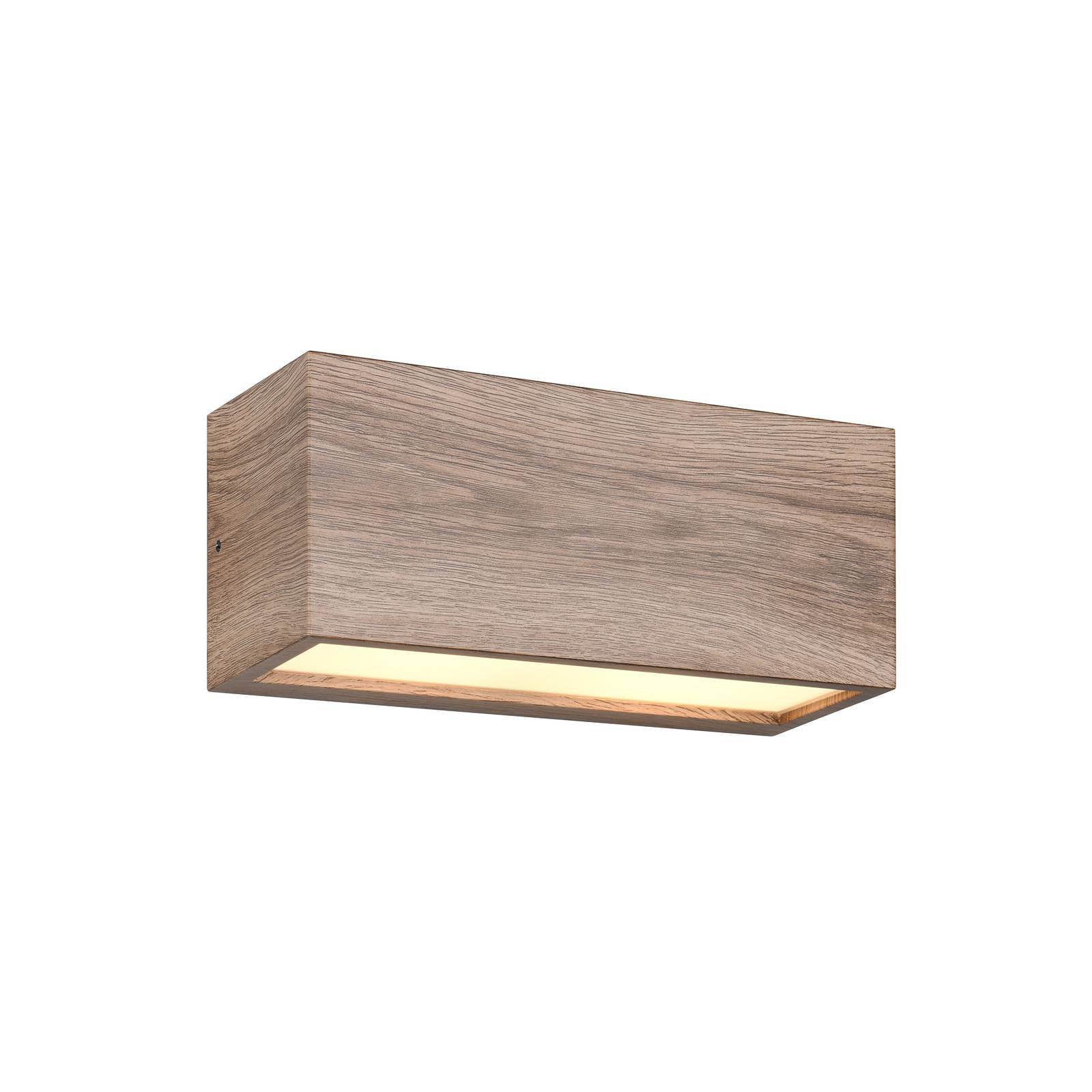 Außenwandleuchte Mayenne, holzfarben, Up- & Downlight, eckig