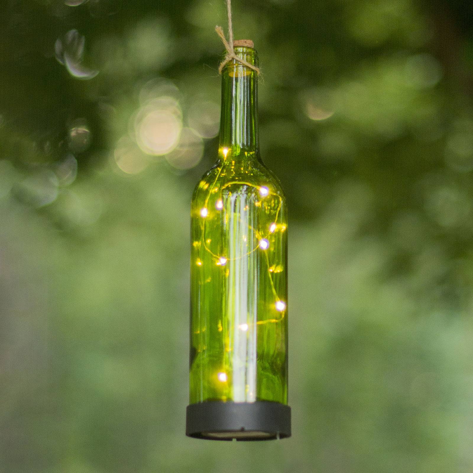 STAR TRADING Lampe solaire LED Bottle vert