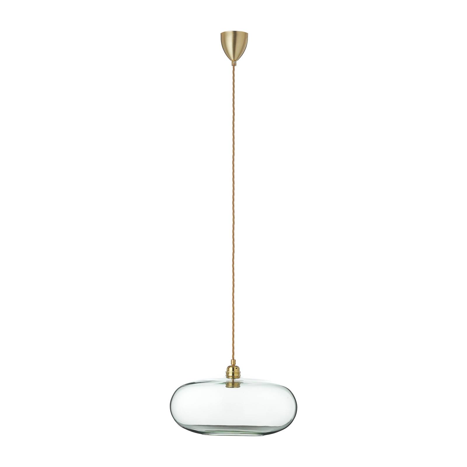 EBB & FLOW Horizon hanging lamp smoky gold Ø 36 cm, for Living / Dining Room, glass, metal, fabric, E27, 25 W, H: 20 cm