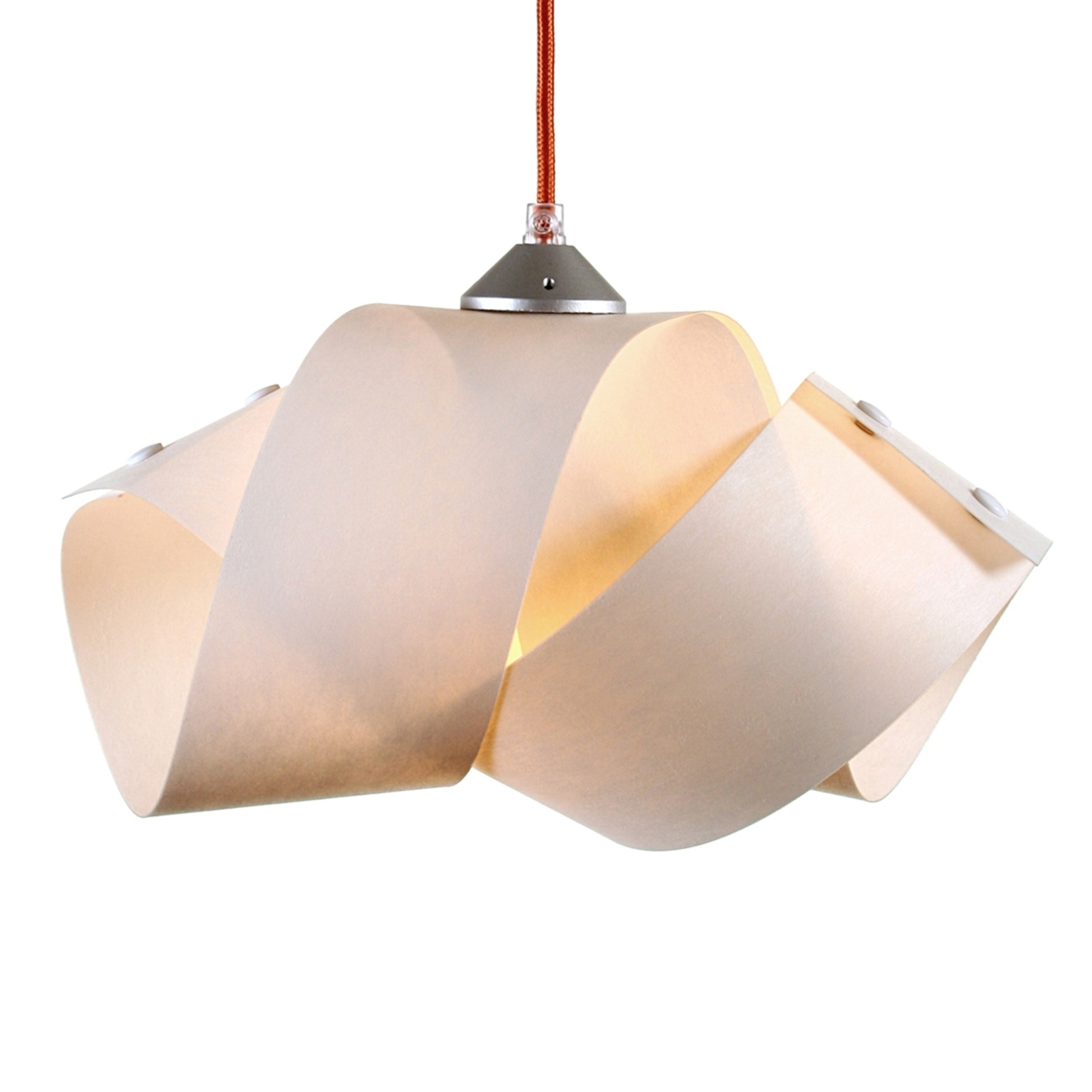 Domus Pendant light Bohannon red cable, for Living / Dining Room, lunopal, fabric, E27, 60 W, energy efficiency: A++, W: 30 cm, H: 20 cm