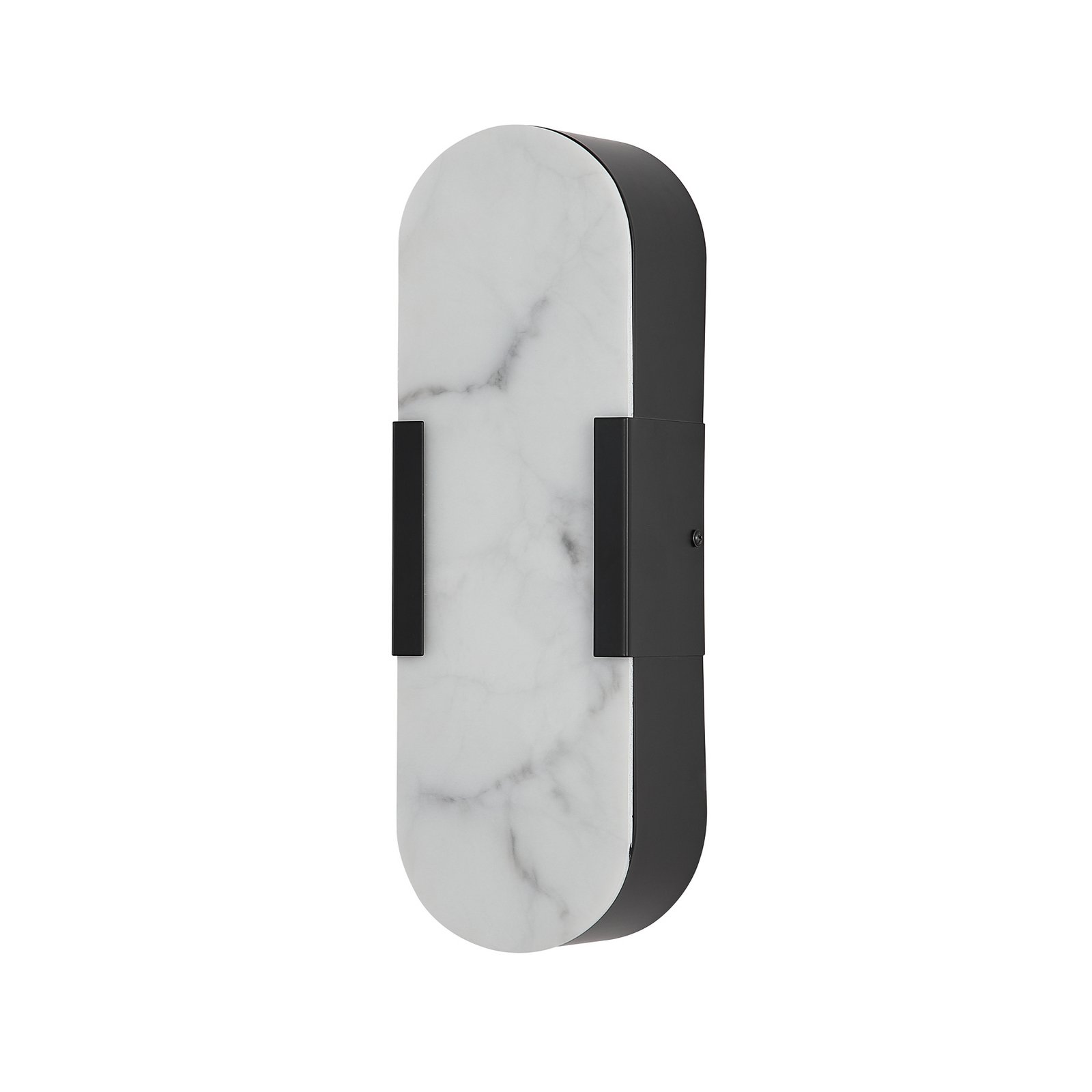 Aplique LED para baño Opaline, altura 35 cm, negro, metal/resina