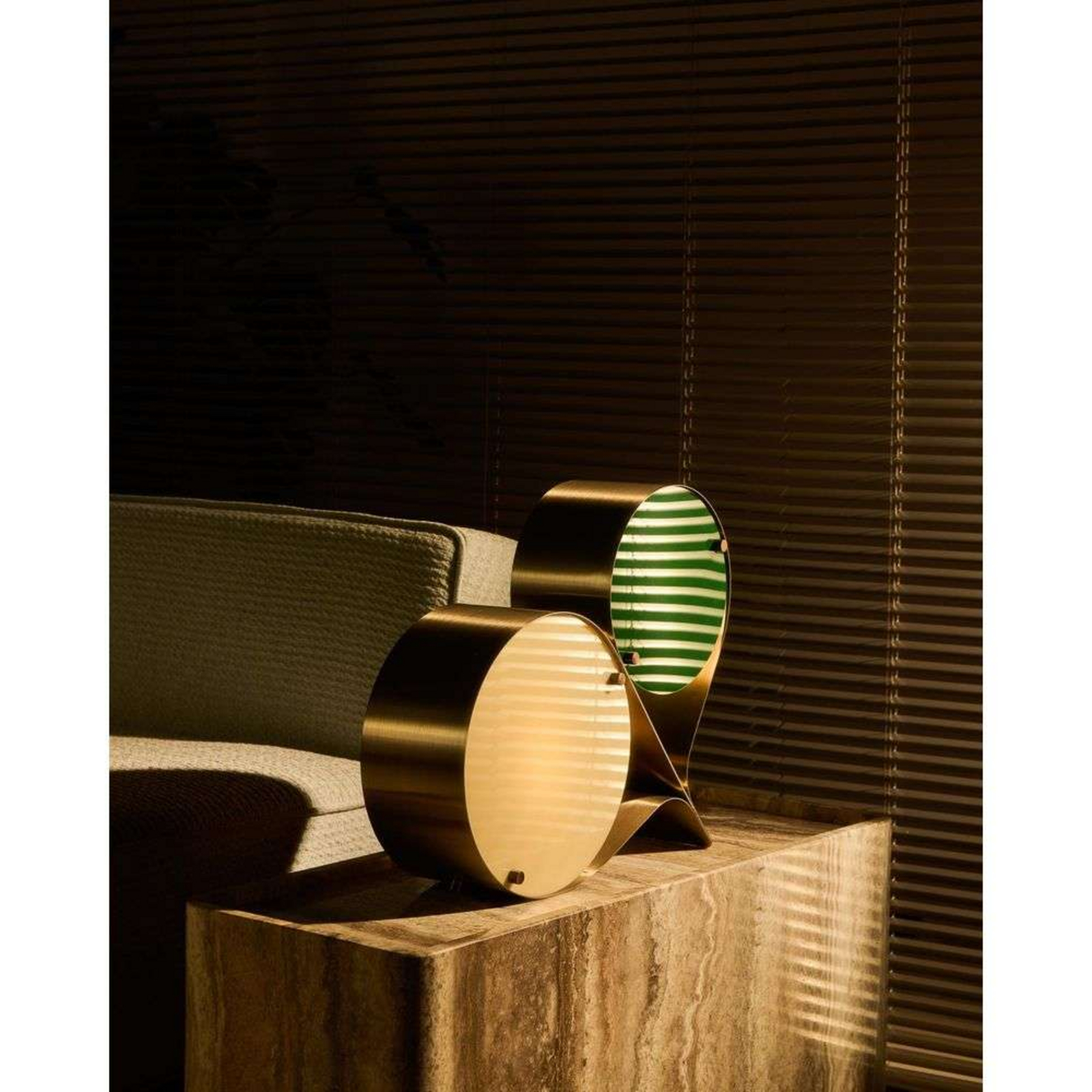 Coppia Candeeiro de Mesa Bronze Aço/Ivory/Clover - GUBI