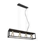 Ubanio 4 Lustră Pendul Black/Brass - Lindby